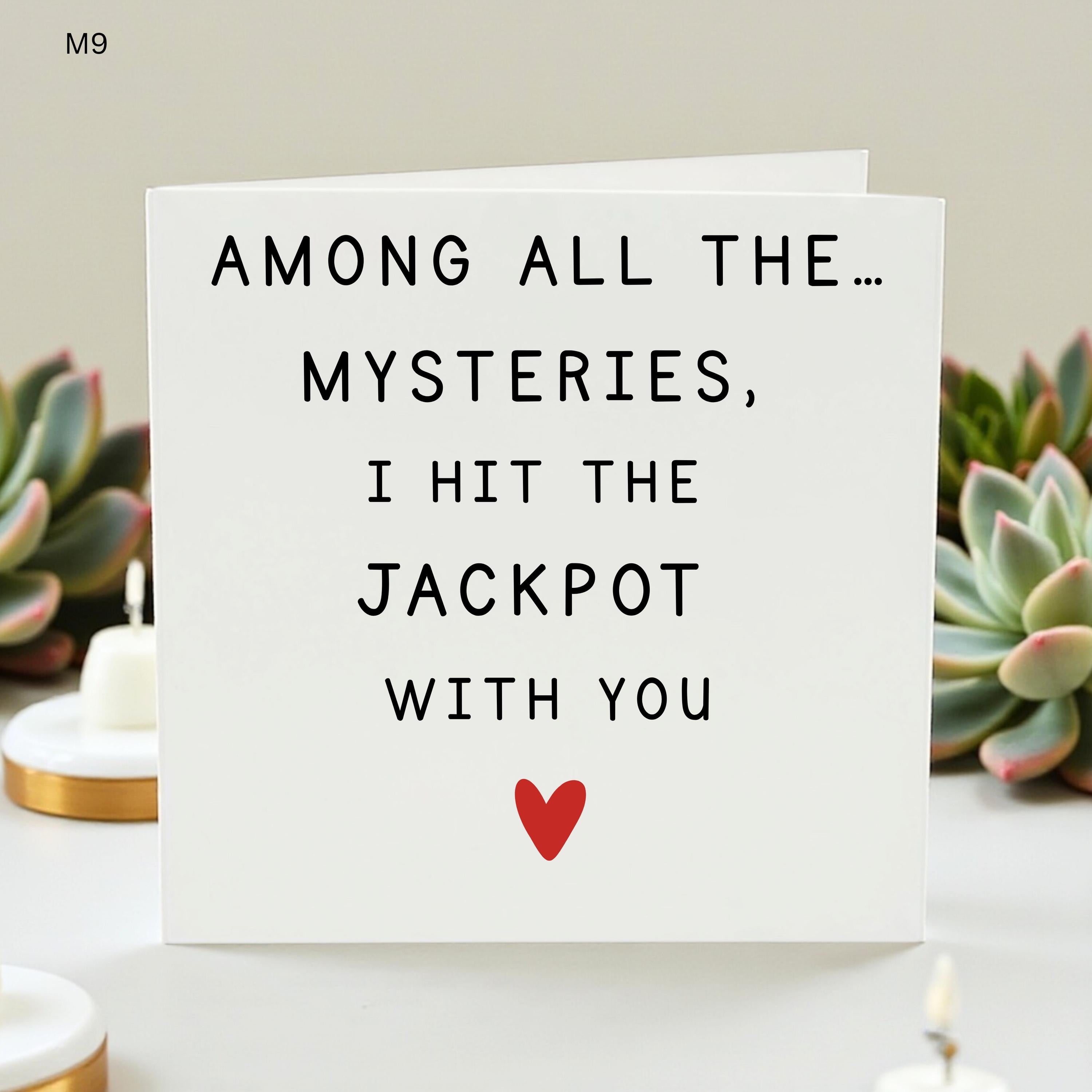 Hit The Jackpot Card, Funny Love Card, Anniversary Card for Him, Romantic Greeting Card,Boyfriend Birthday Card, Cute Valentine Card,Partner