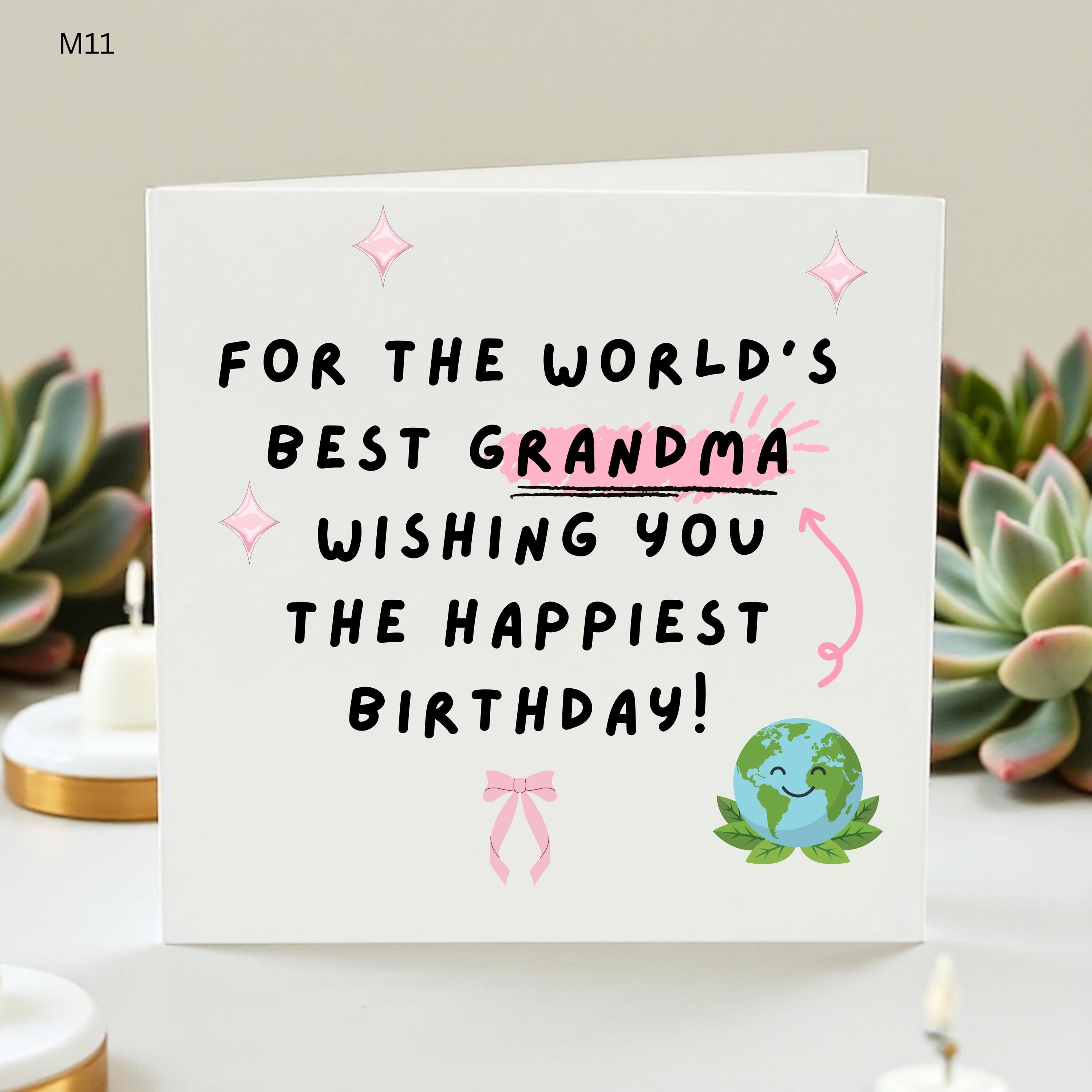Best Grandma Birthday Card, Personalized Grandma Gift, Worlds Best Grandma Card, Grandmother Birthday Card, Gift for Grandma, Birthday