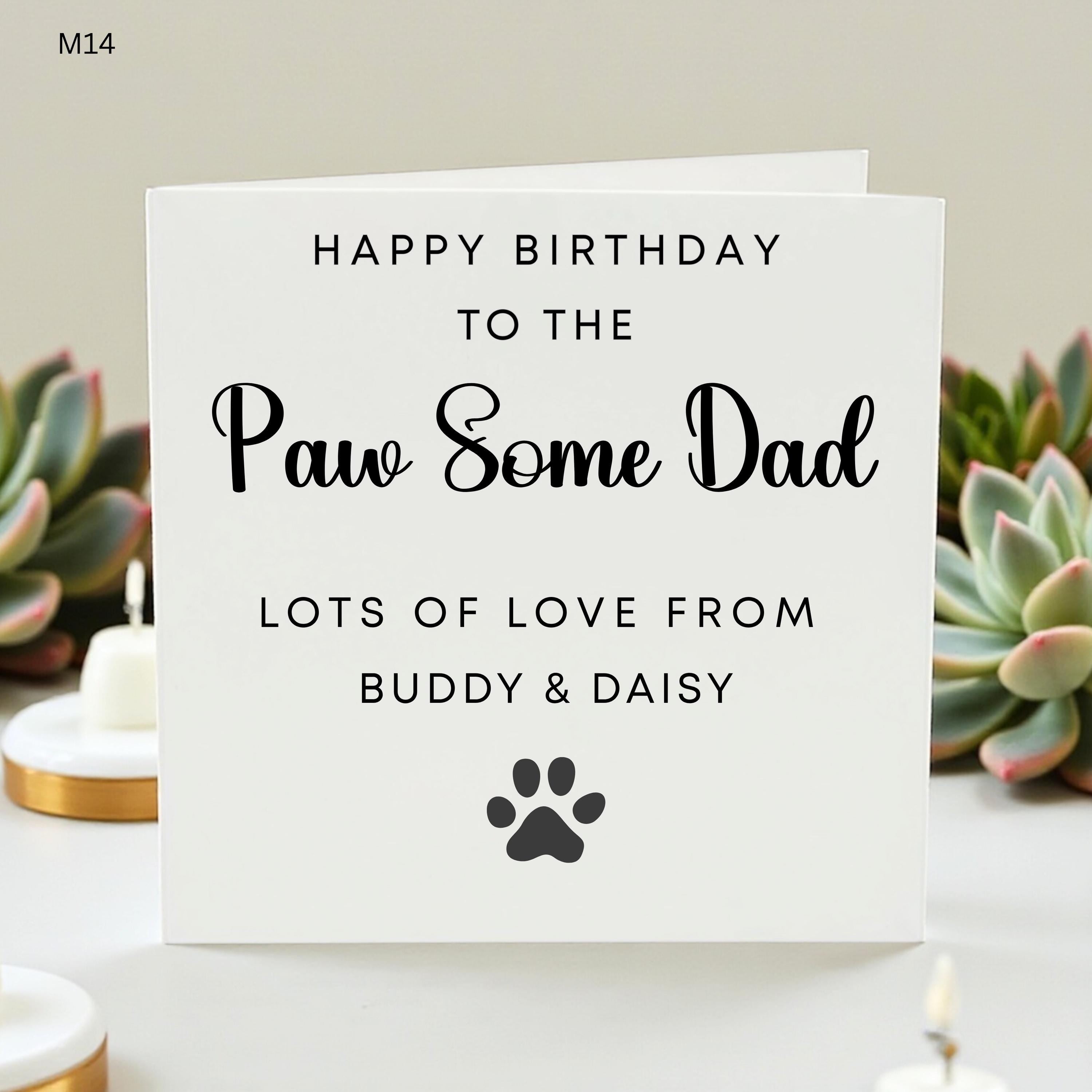 Pawfect Dad Birthday Card from Dog – Funny Pet Lover Card, Dog Dad Birthday Gift, Woof You Lots Card, Personalized Dog Birthday Card