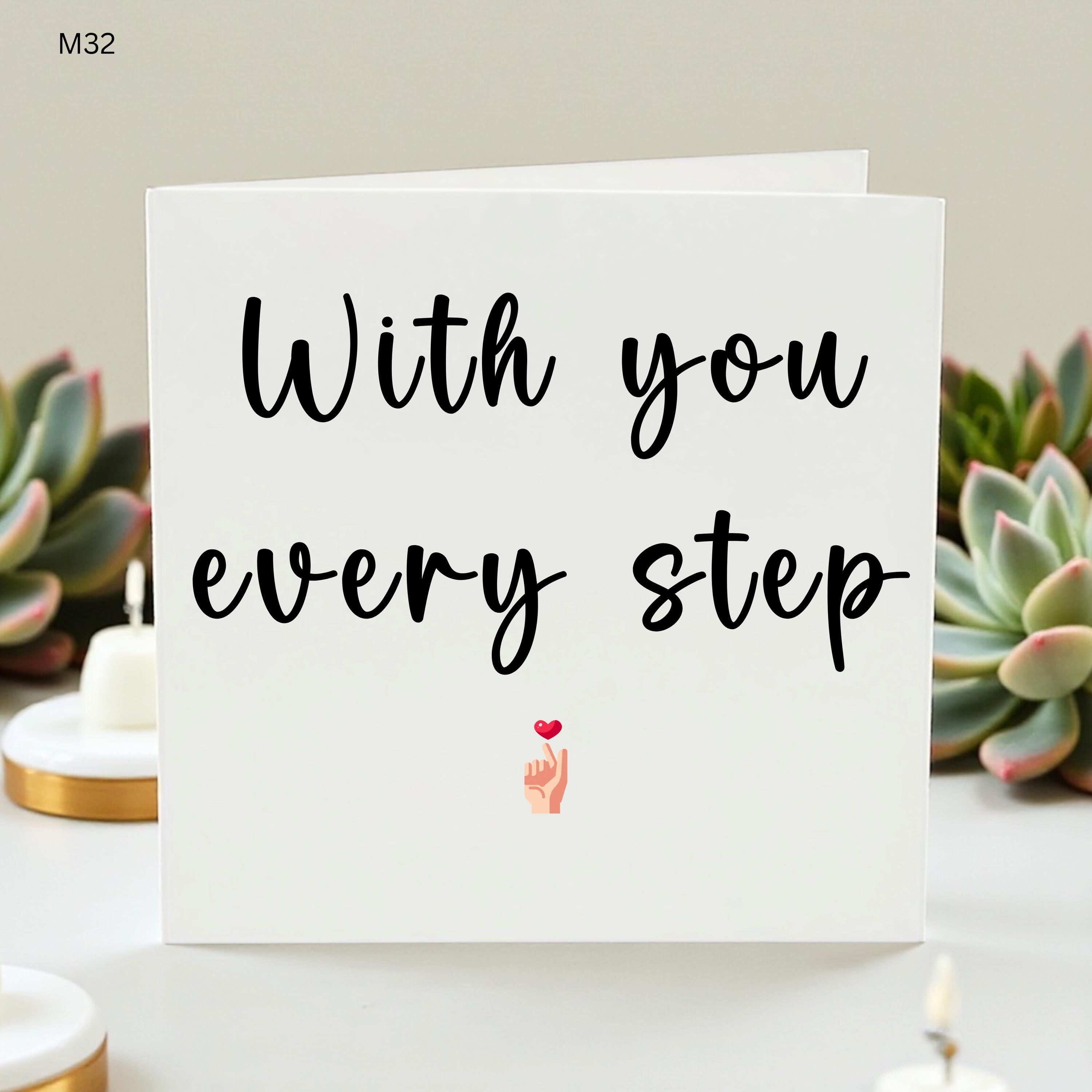 With You Every Step Card, Sympathy Card, Support Gift, Thinking of You, Bereavement Card, Friendship Support, Difficult Times Gift, Comfort