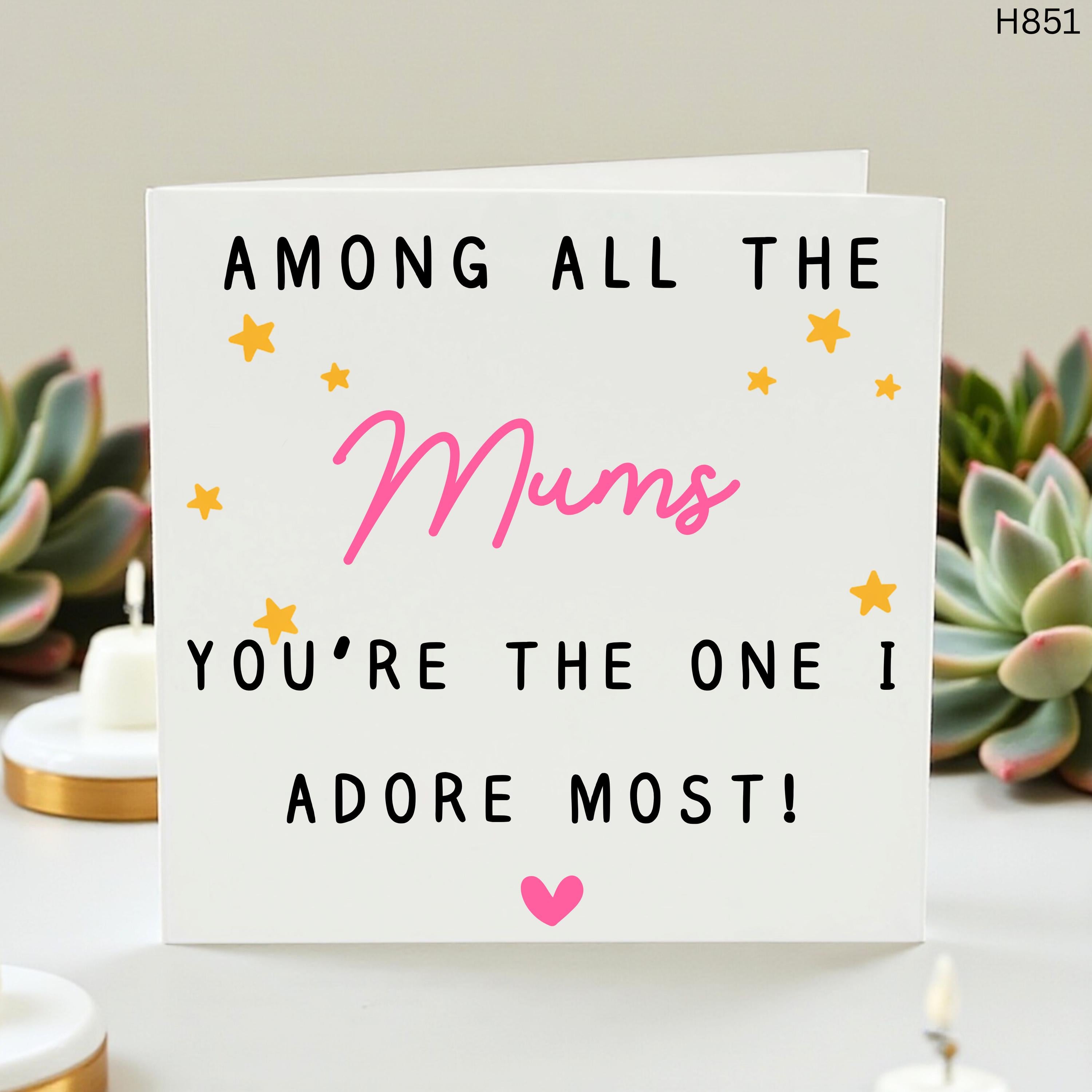 Personalized Mum Birthday Card, Card for Mum from Daughter, I Adore You Mum, Card, Thank You Mum Gift, Birthday Card for Her