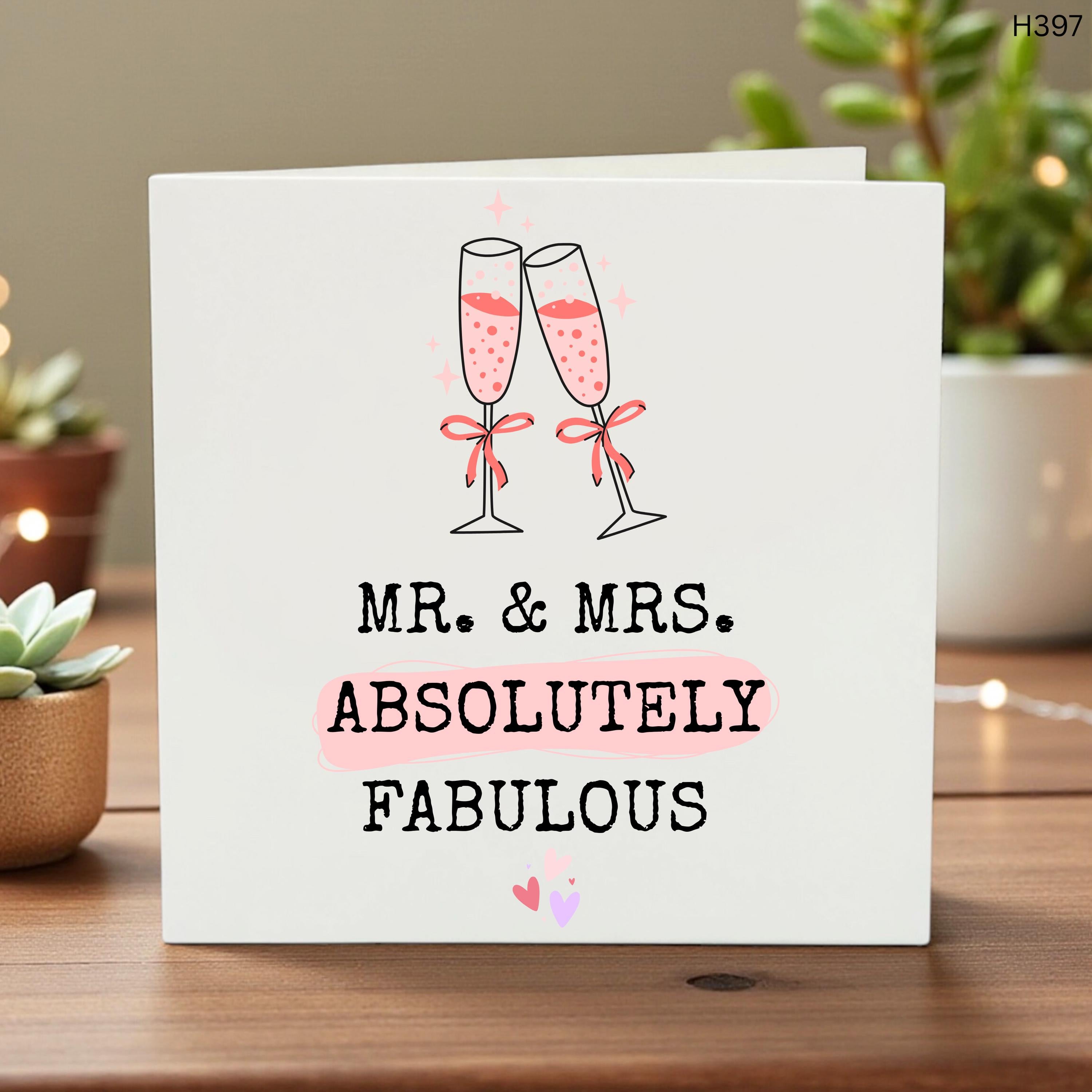 Mr & Mrs Absolutely Fabulous Wedding Card, Playful Marriage Congratulations, Newlywed Greeting, Fun Couple Anniversary, Celebration Card