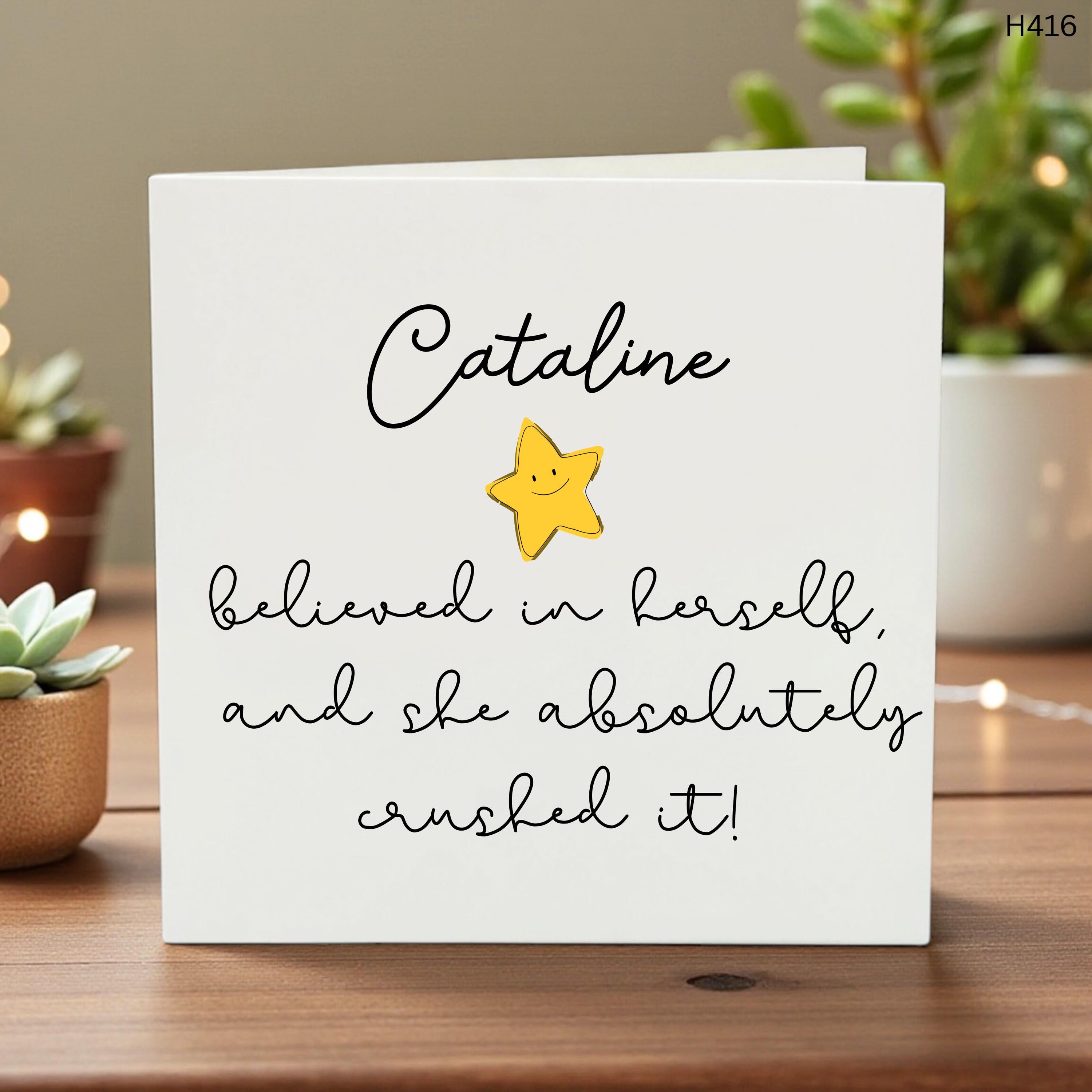 Personalized Achievement Card, Crushed It Card, Custom Name Congratulations, Graduation or Promotion, Fun Motivational Card, Success 6x6