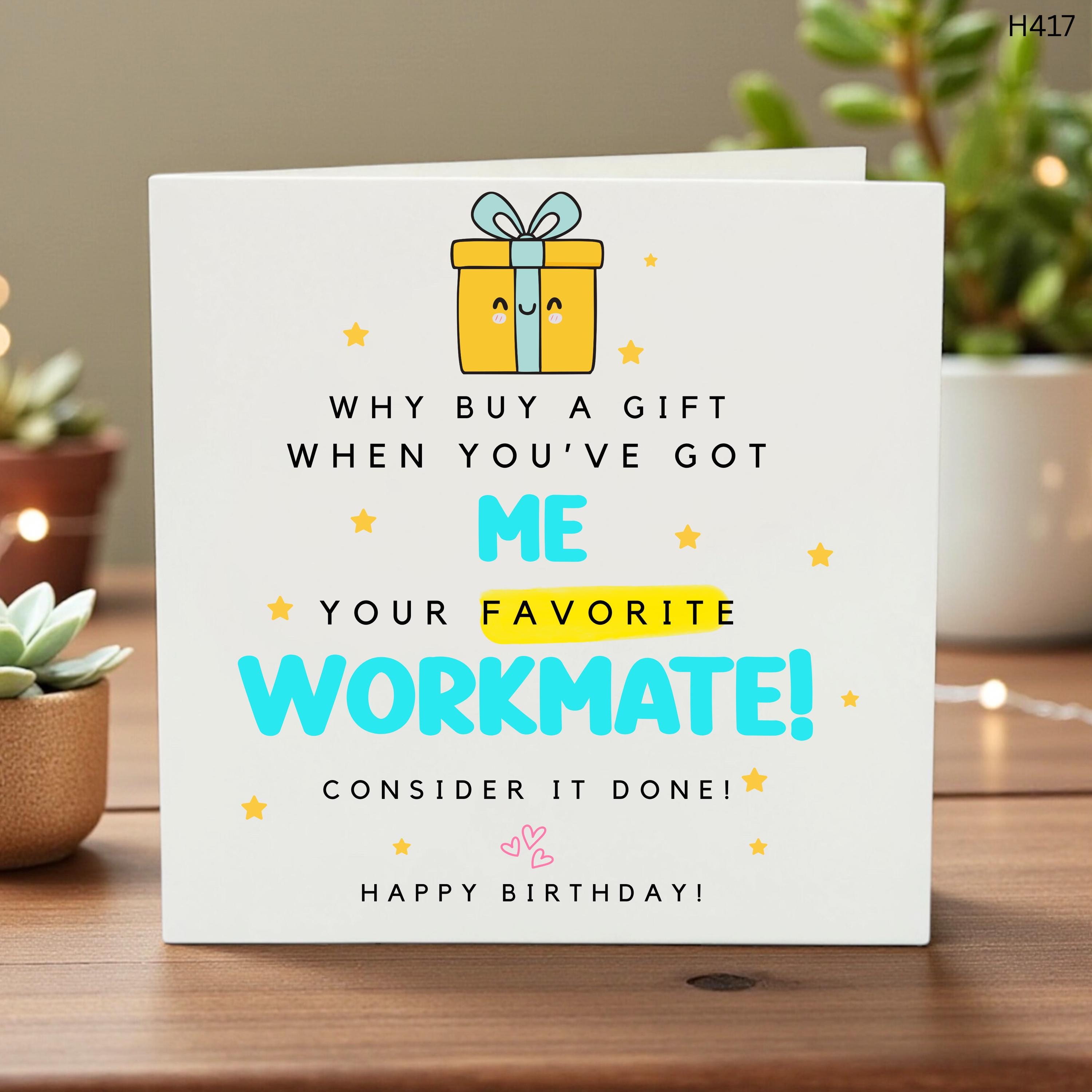 Personalized Workmate Birthday Card, Funny Coworker Card, Favorite Workmate, Office Birthday Card, Custom Name, Fun Celebration Card 6x6