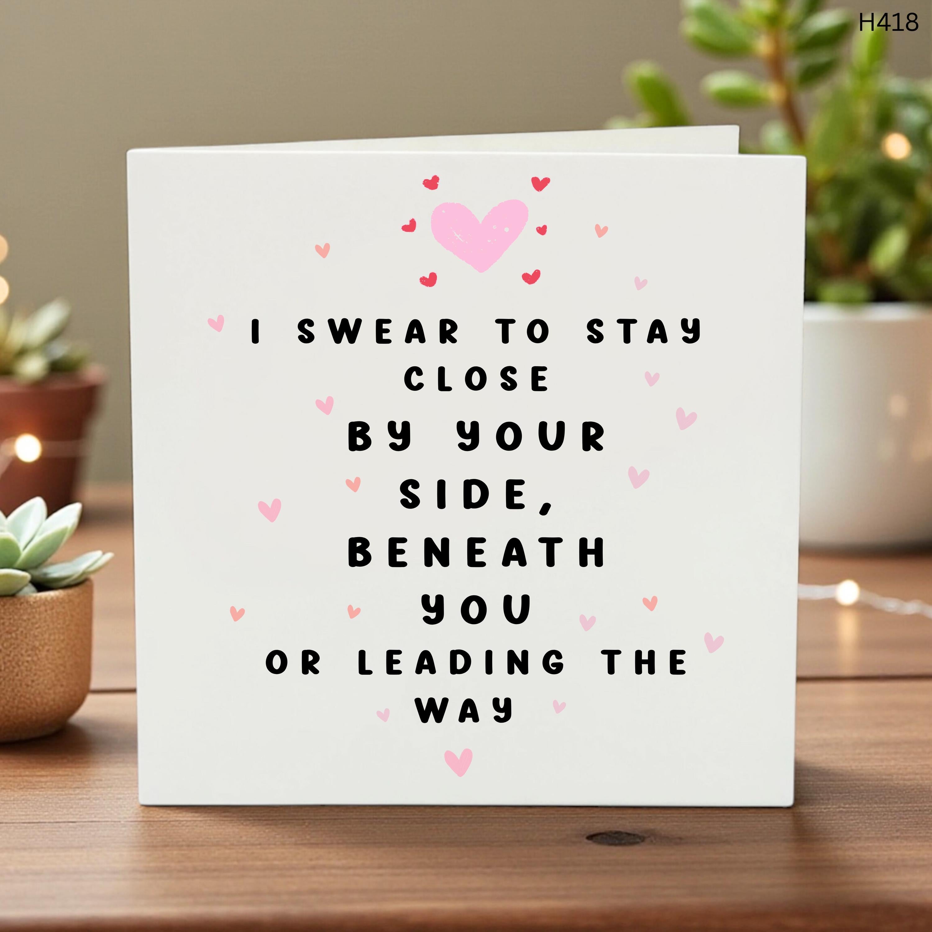 Personalized Romantic Card, I Swear to Stay Close Card, Anniversary Card, Love Card, Custom Name, Cute Couple Card, Relationship Gift 6x6