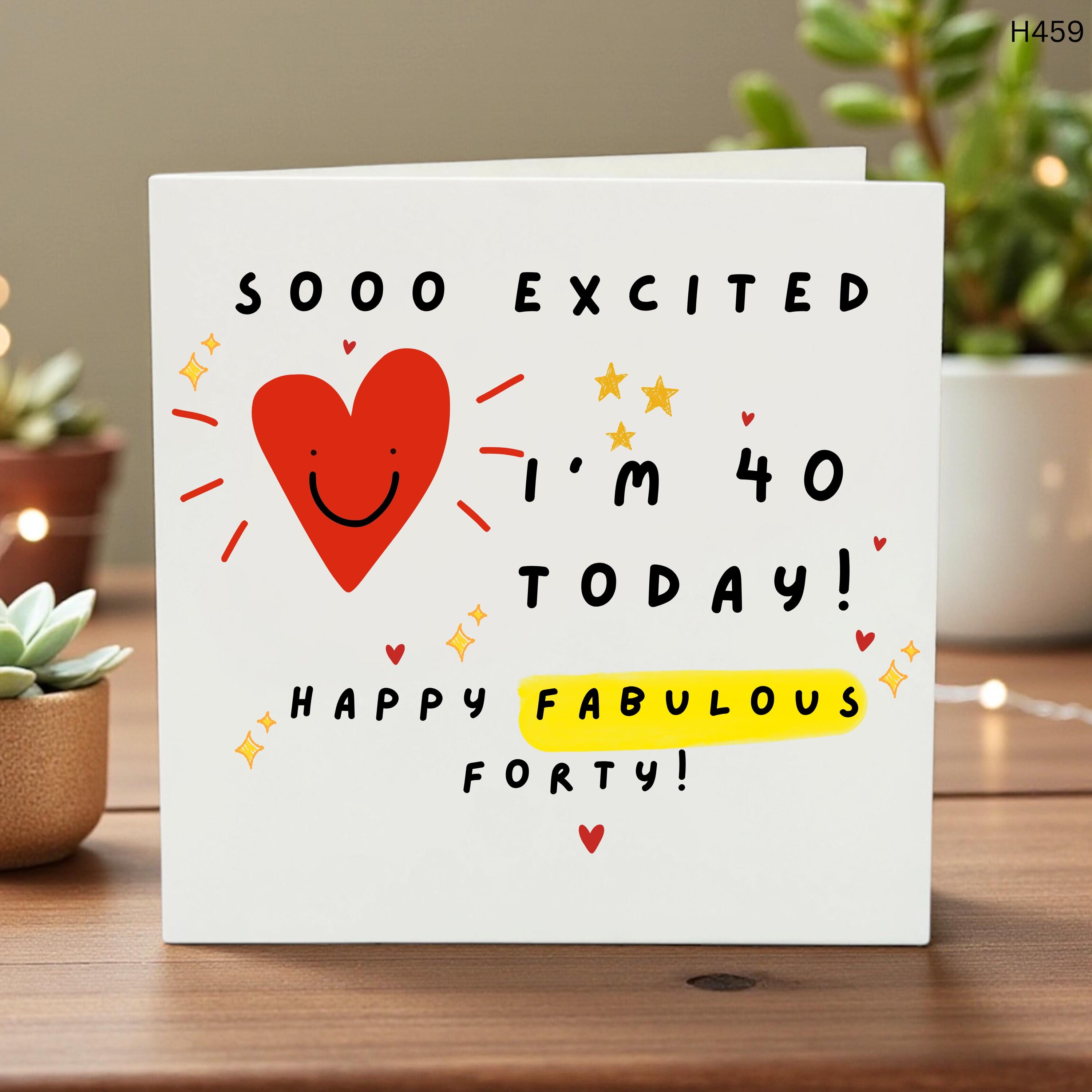 Funny 40th Birthday Card, Fabulous 40 Greeting, Personalized Milestone Birthday Card for Adults, Unique 40-Year-Old Gift, Custom Card