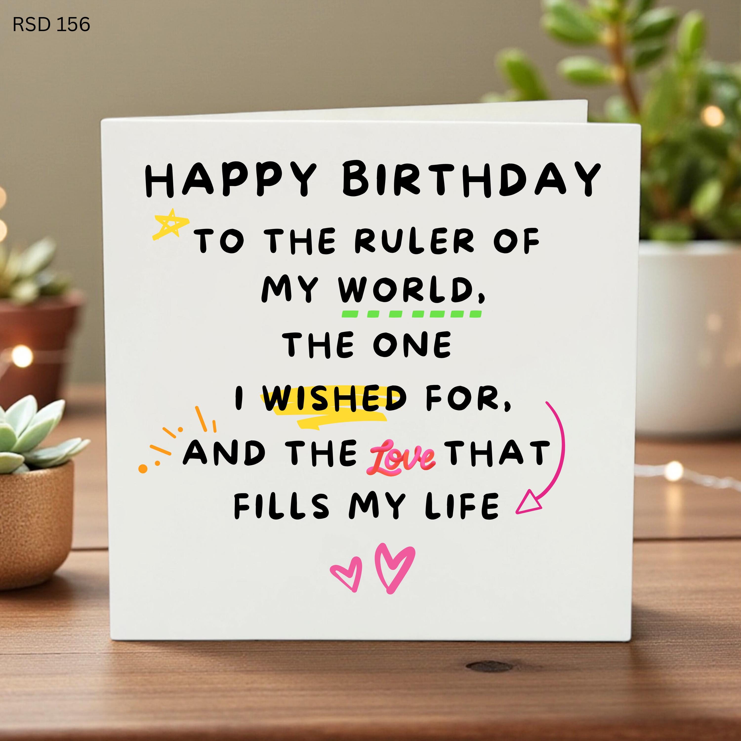 Romantic Birthday Card for Partner, Cute Love Card for Him or Her, Anniversary Style Heartfelt Message, Perfect Couple Gift Idea