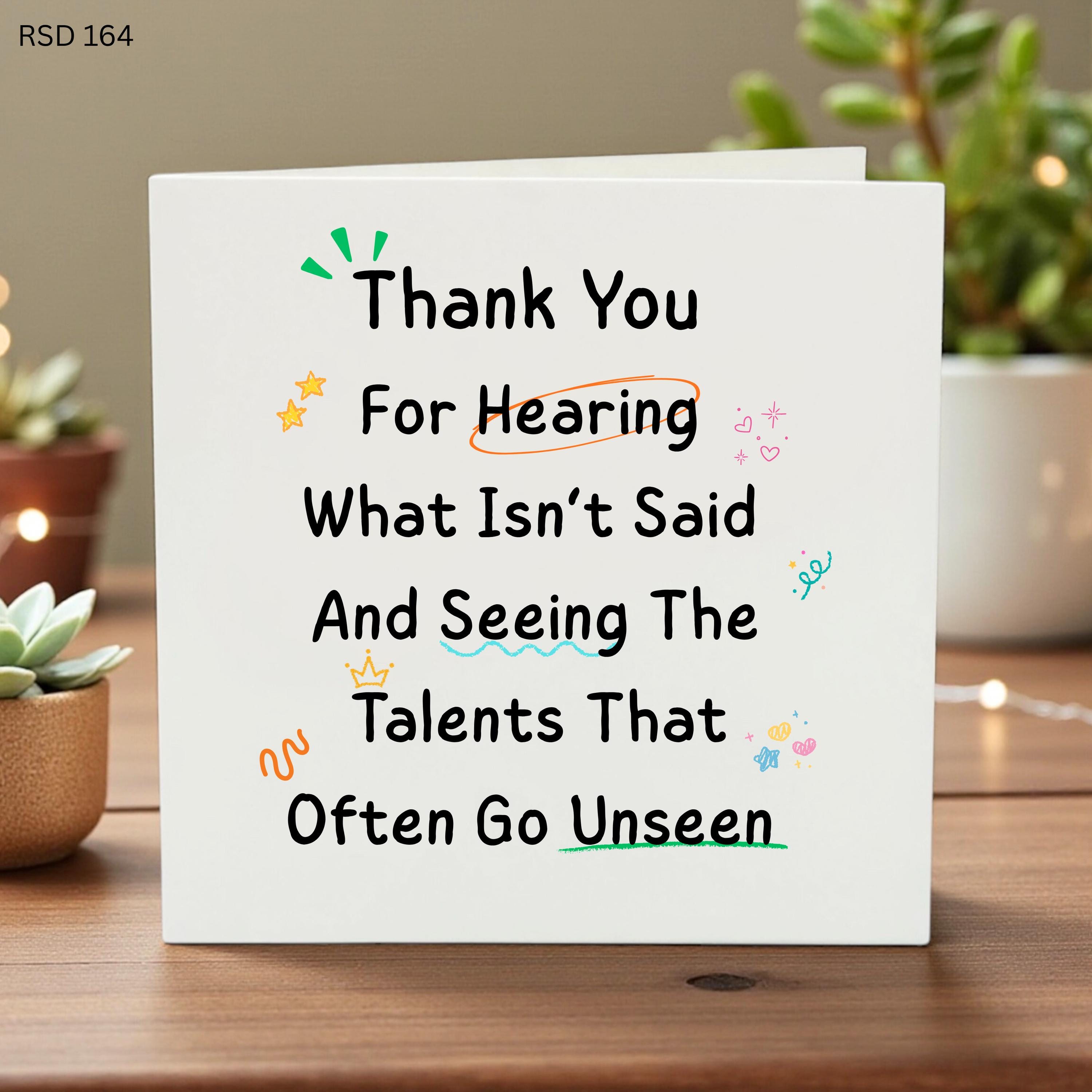 Thank You Card for Friends or Colleagues, Inspirational Appreciation Card, Recognize Hidden Talents, Motivational Gift Idea