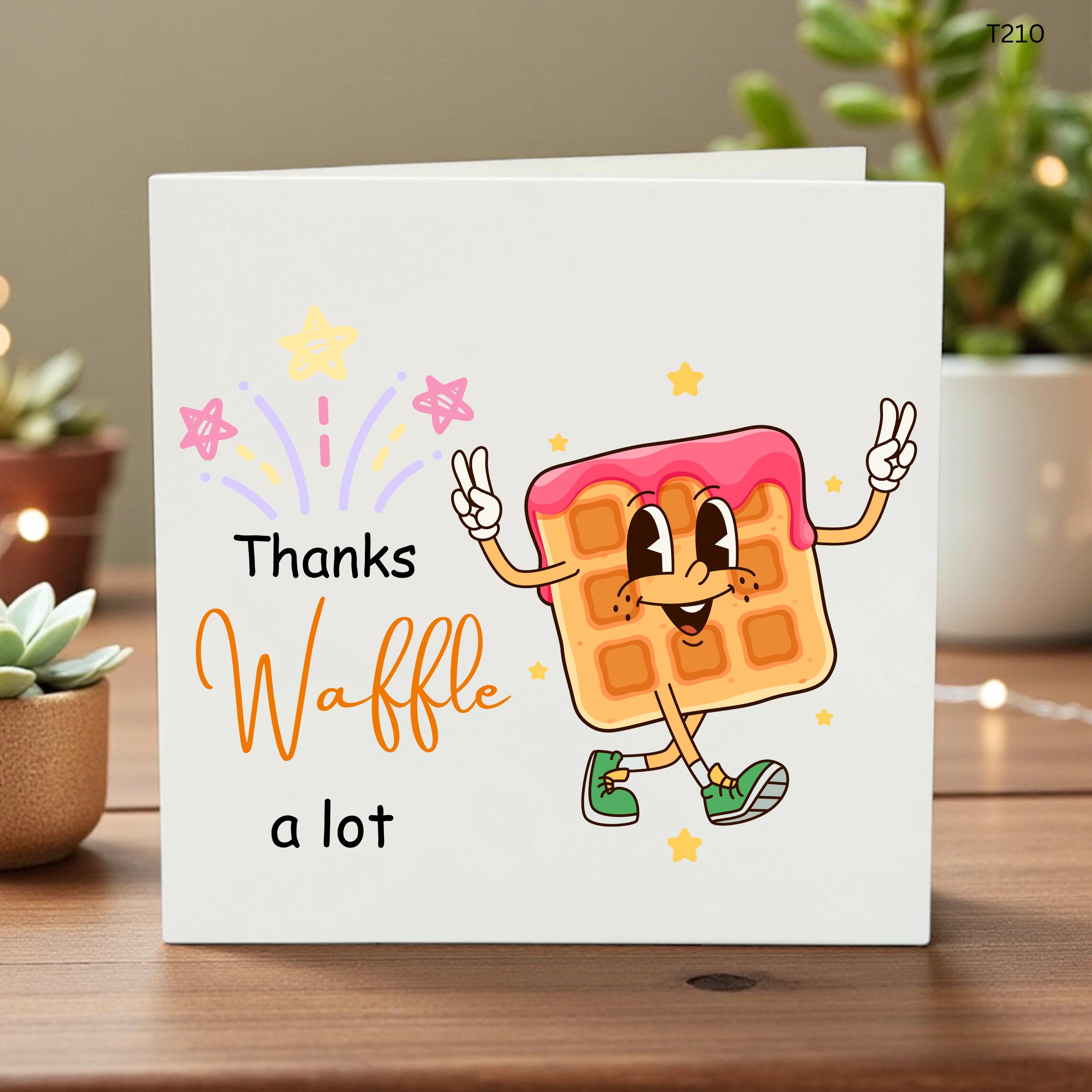 Waffle Thank You Card, Funny Food Pun Card, Cute Appreciation Gift, Thanks Waffle A Lot, Quirky Greeting Card, Punny Thank You, Foodie Gift