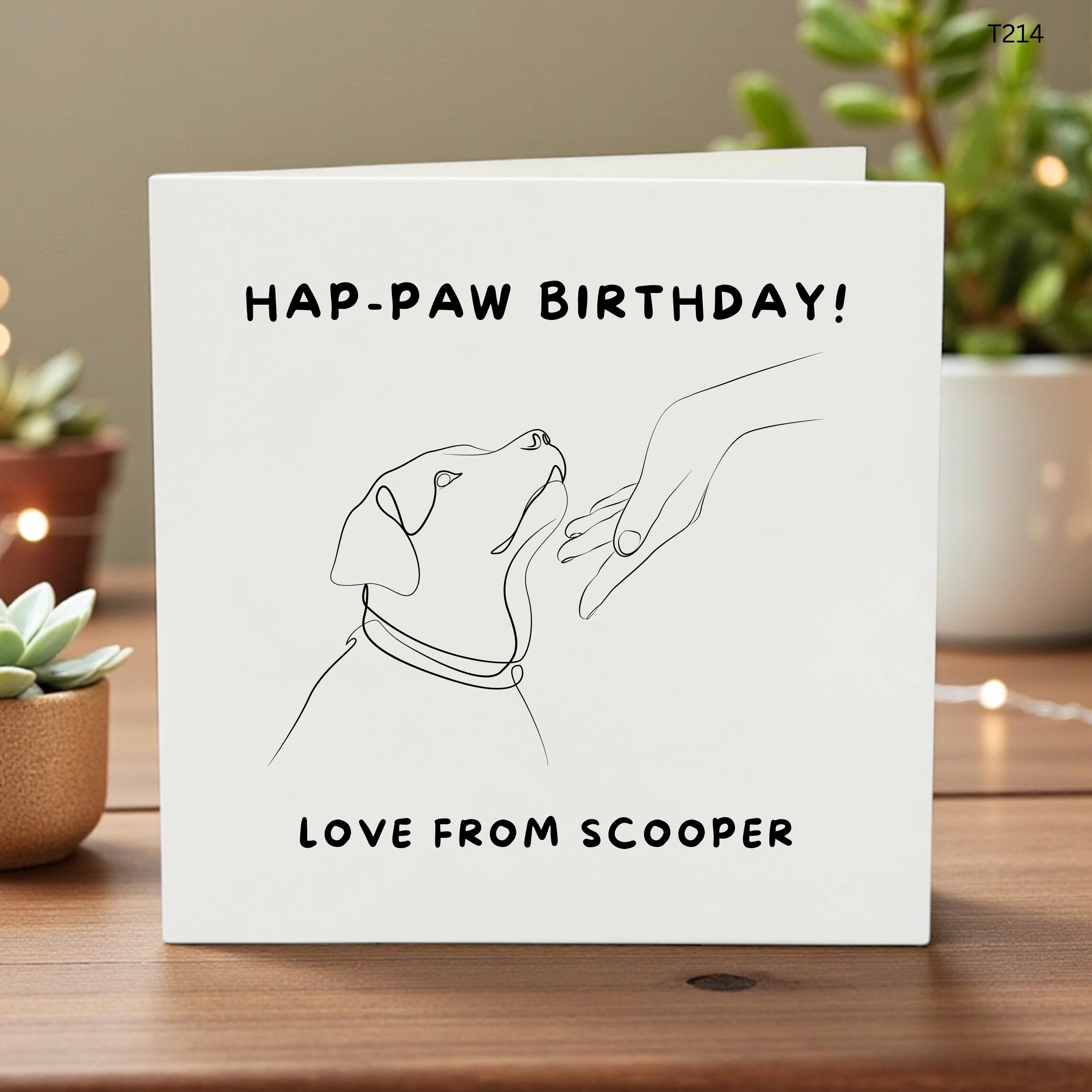 Dog Birthday Card, Personalized Pet Birthday, Hap-Paw Birthday Card, Card From The Dog, Funny Dog Card, Pet Lover Gift, Fur Baby Birthday