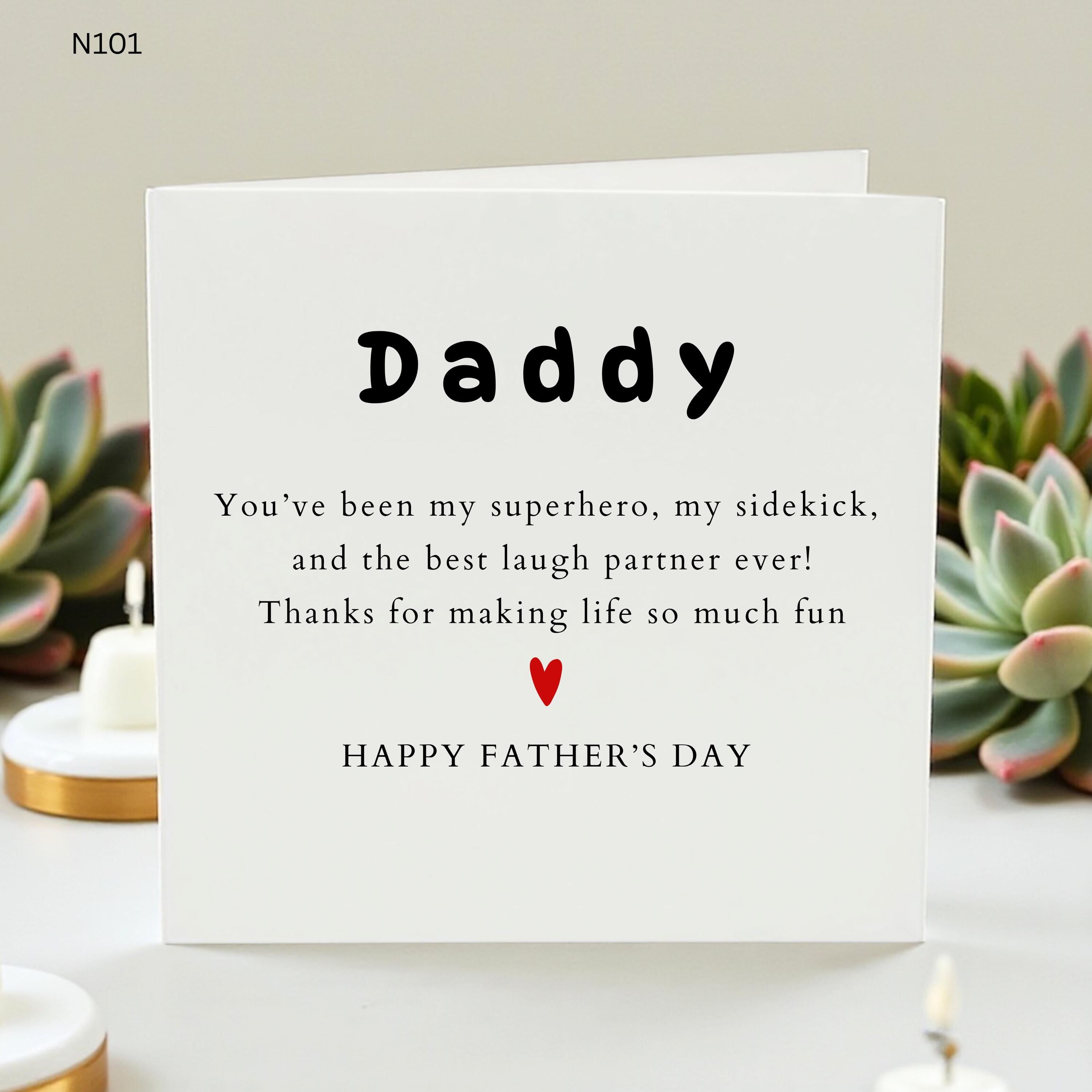 Father's Day Card for Daddy, Funny Superhero Dad Greeting Card,Card from Daughter or Son, Best Dad Ever Gift, Card for Father,Daddy Birthday