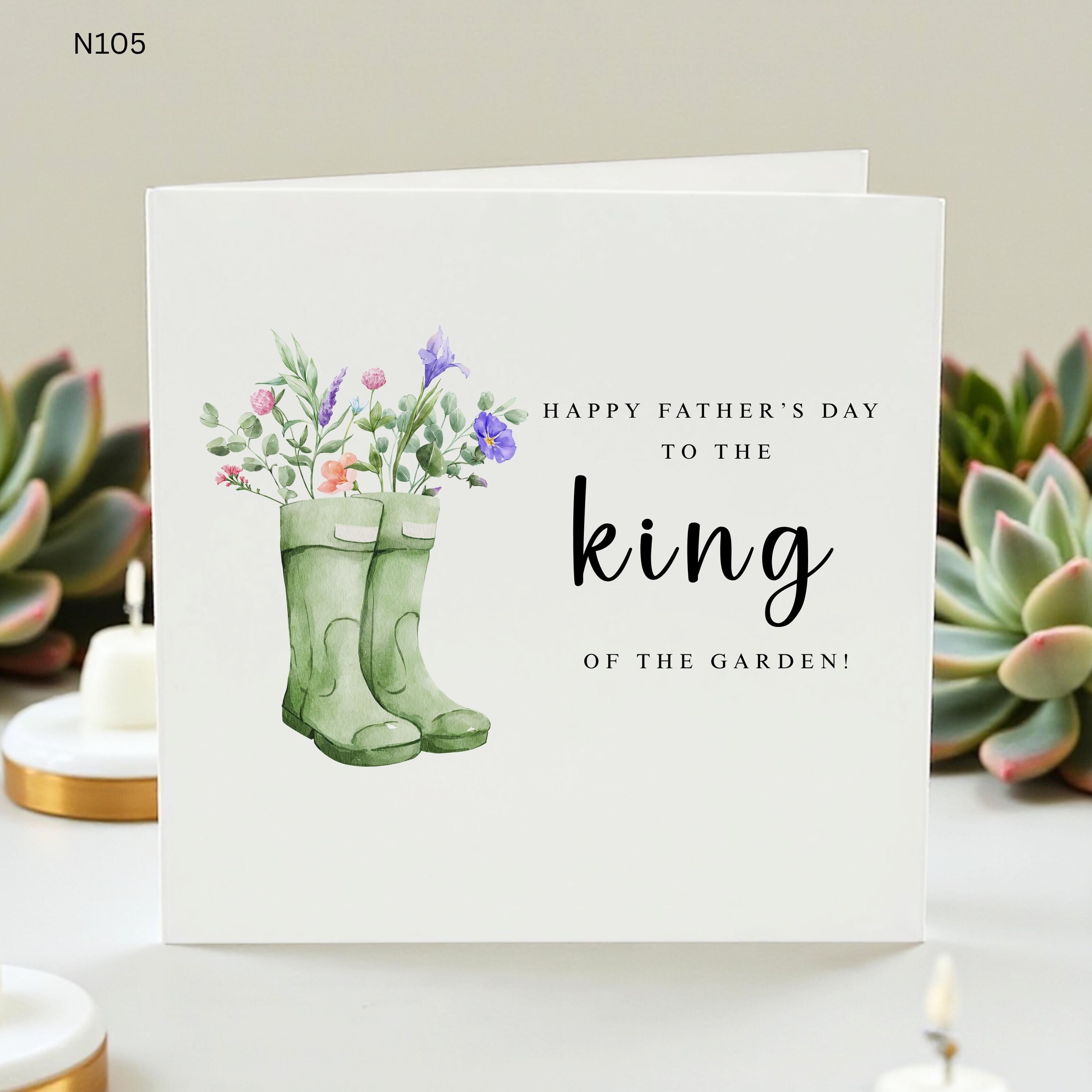 Gardening Father's Day Card, King of the Garden Card for Dad, Plant Lover Gift, Gardener Birthday Card, Gift for Dad Who Loves Gardening