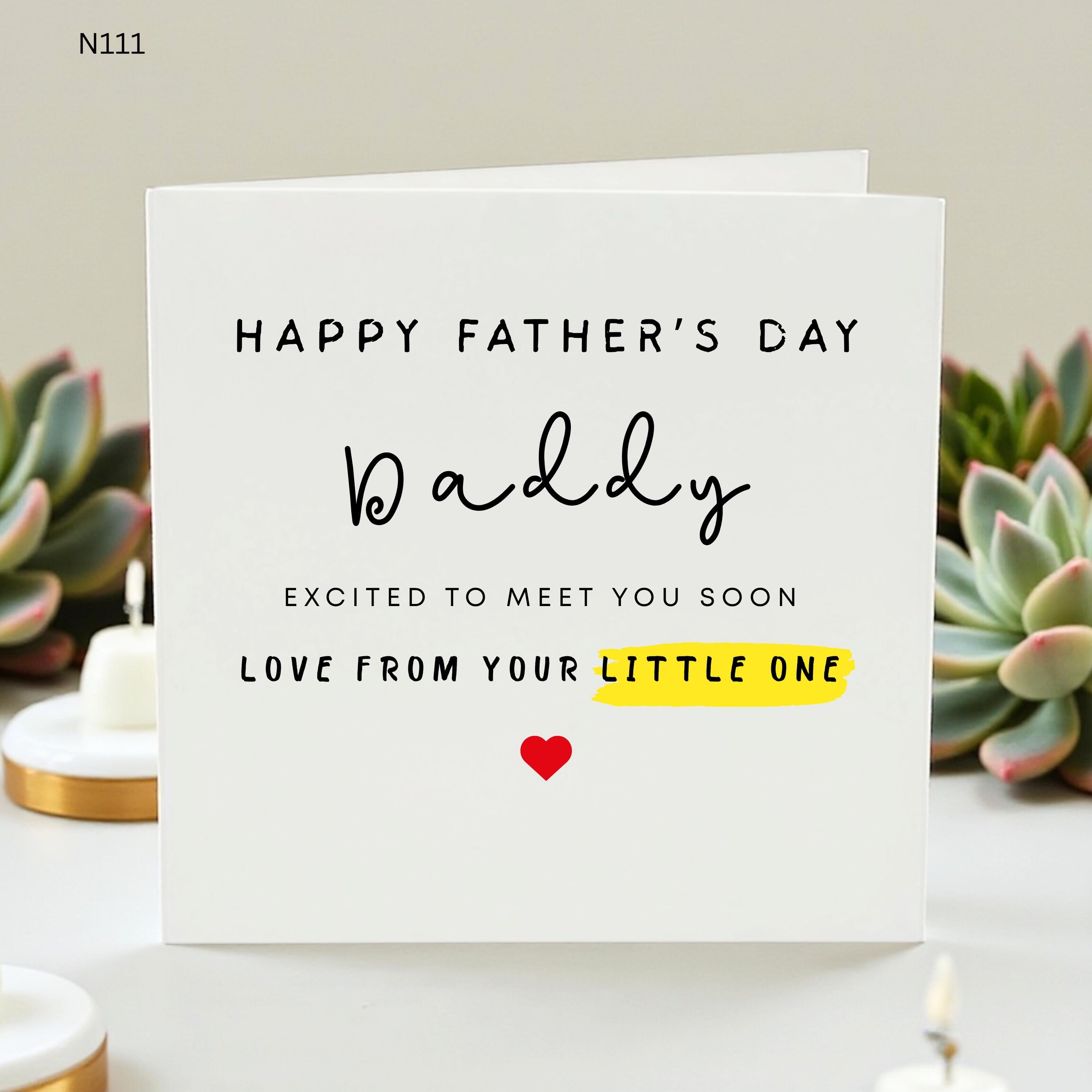 Father's Day Card from Baby to Daddy,Excited to Meet You Soon Pregnancy Announcement Card, First Father's Day Gift for New Dad,Expecting Dad