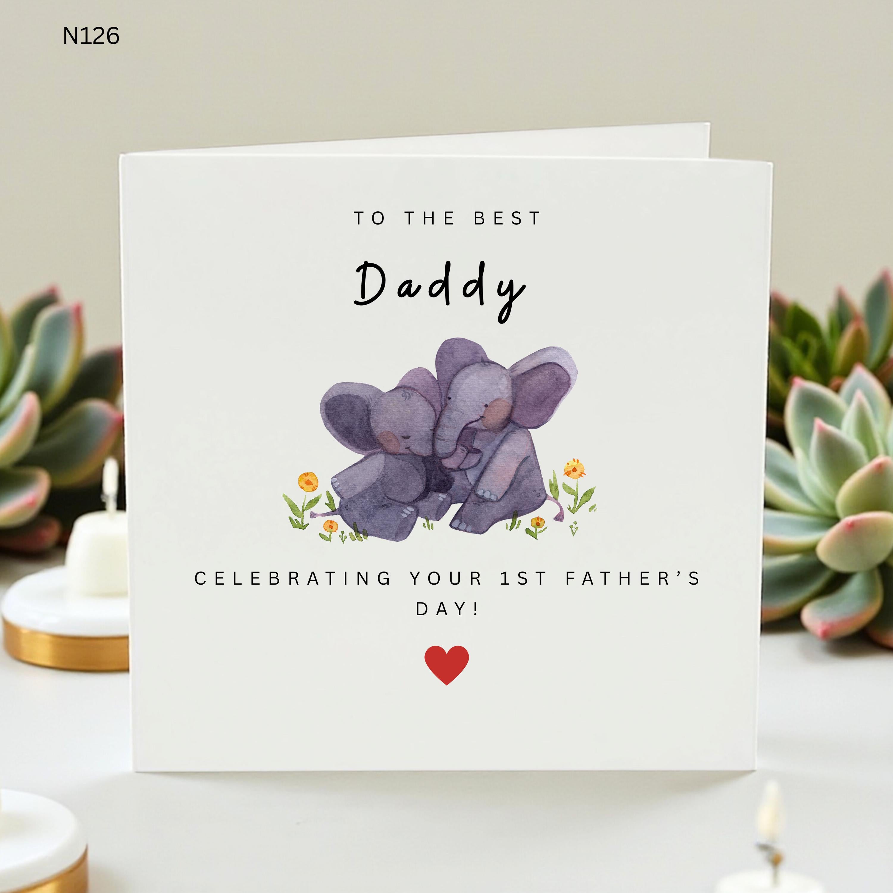 Personalized First Father's Day Card for Daddy, Custom New Dad Card, First Father's Day Gift, Cute Minimalist Card, From Baby to Daddy