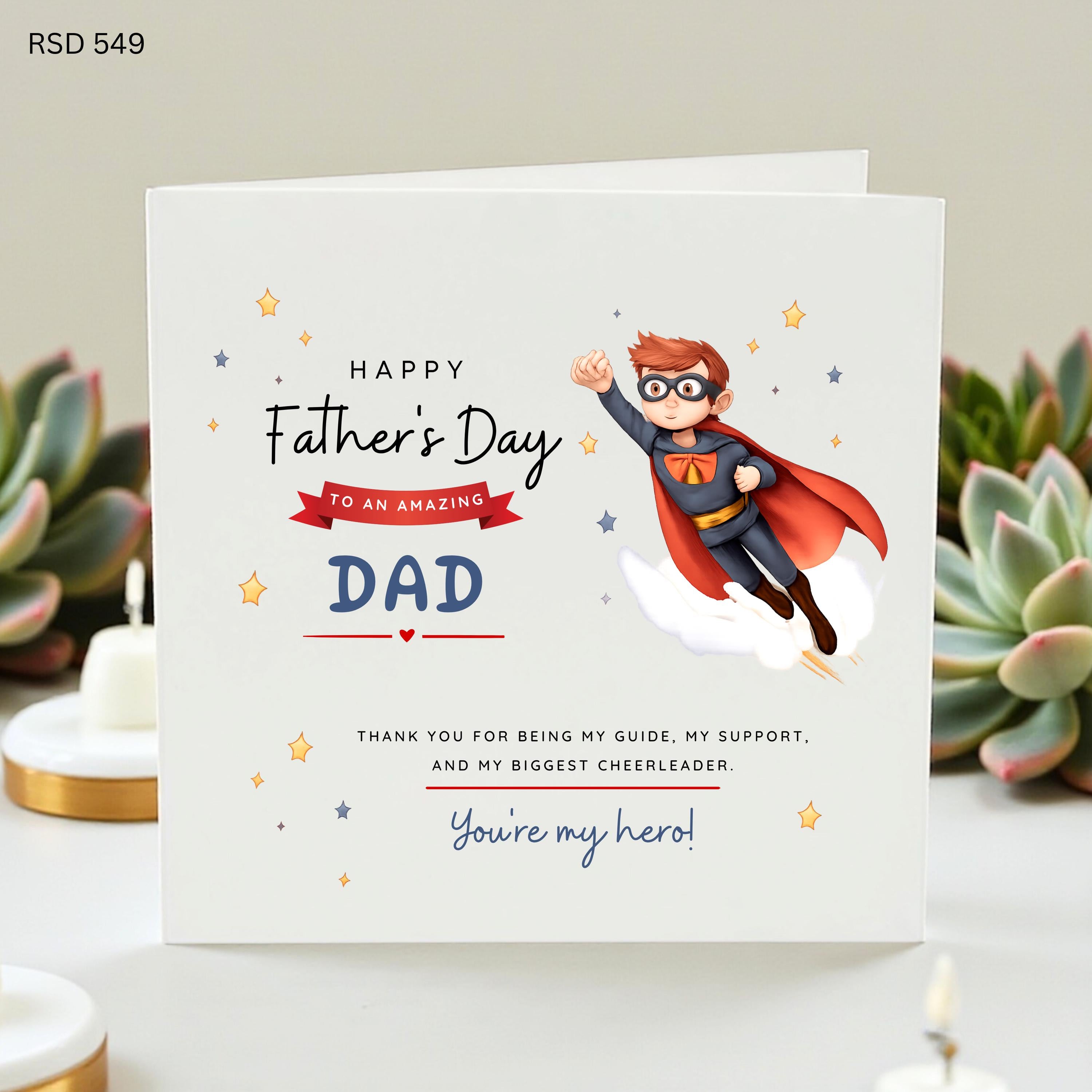 Father's Day Card for Dad, Superhero Dad Card, You're My Hero Card, Best Dad Ever, Father's Day Gift, Gift for Dad, Superhero , Dad Birthday