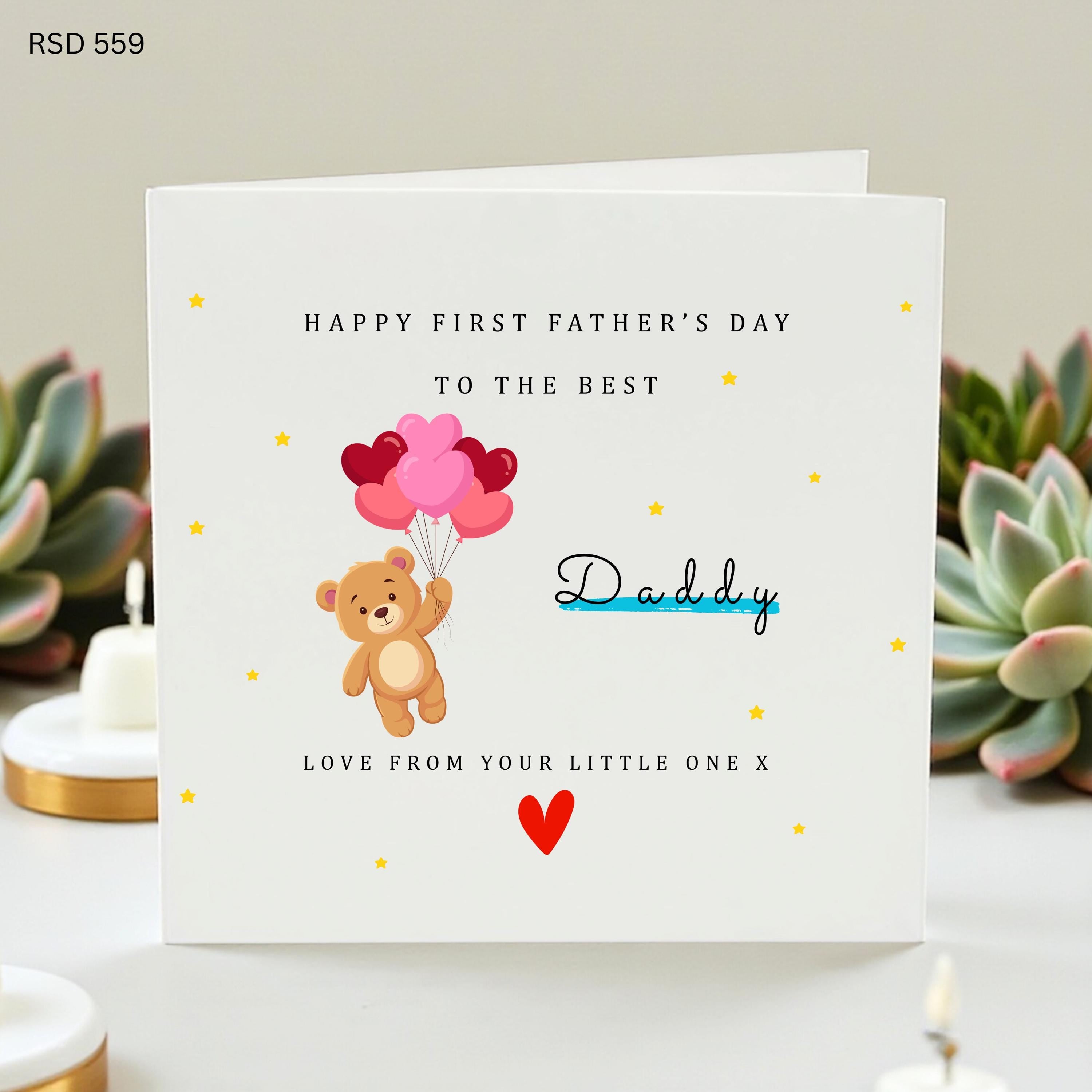 First Father's Day Card from Baby, Personalized New Dad Gift, First Fathers Day Card for Husband, Cute Teddy Bear Card, New Dad Keepsake