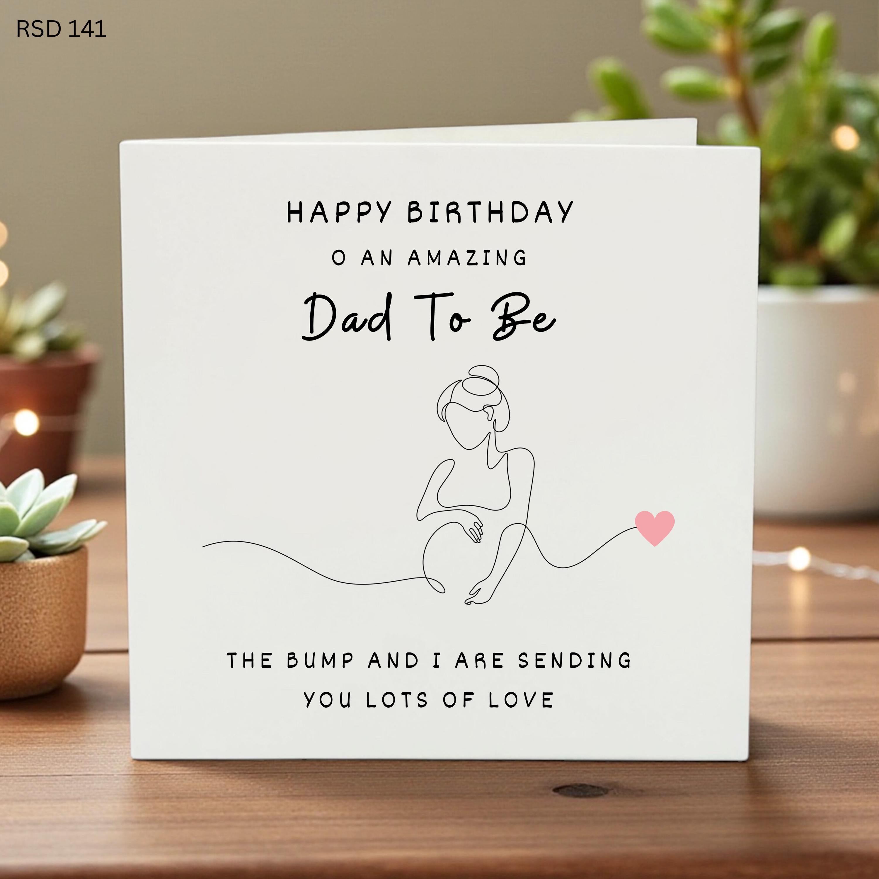 Happy Birthday Dad To Be Card, From The Bump Birthday Gift for Husband or Boyfriend, Minimalist Expectant Father Card for New Daddy to Be