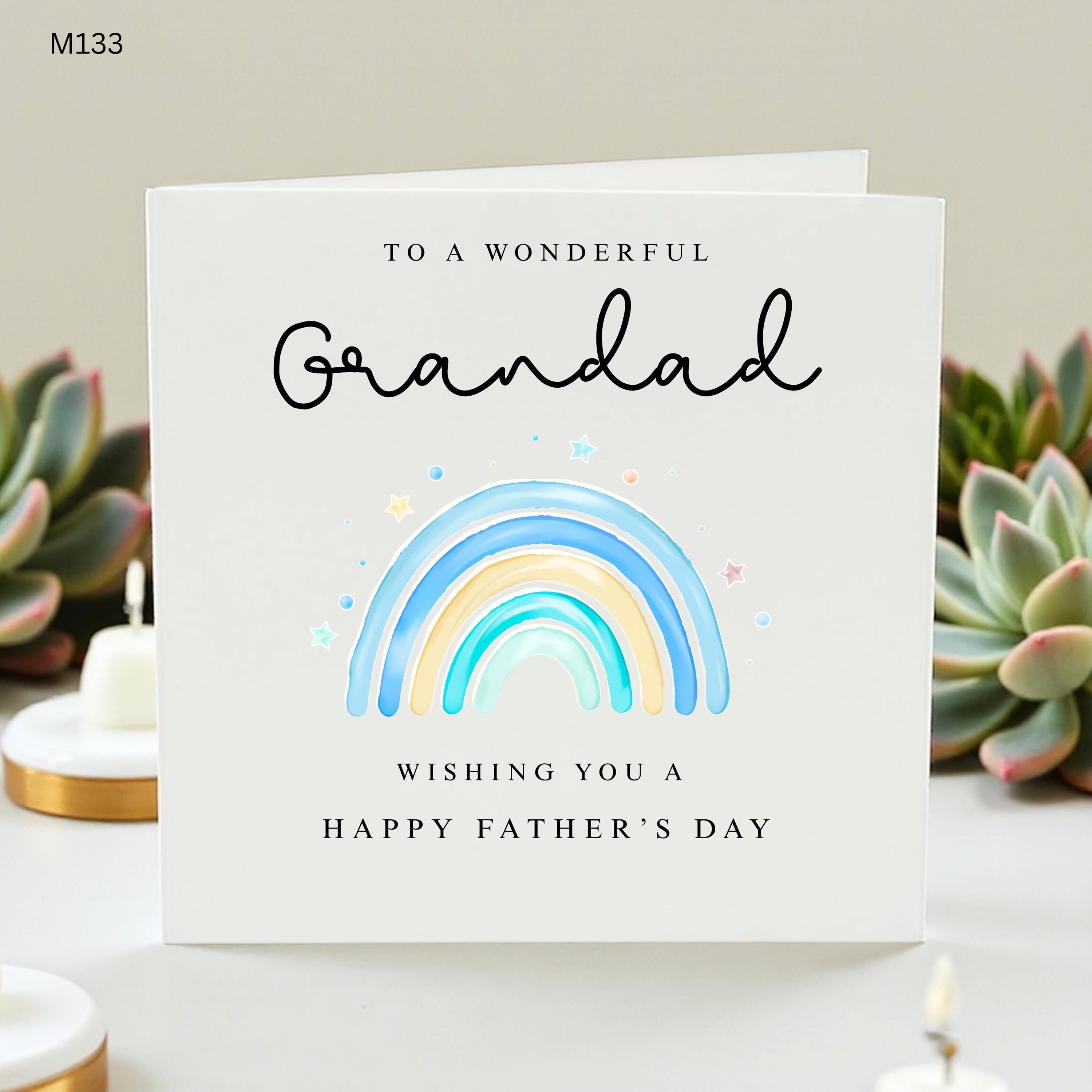 Grandad Father’s Day Card, Rainbow Card for Grandad, Father’s Day Card from Grandchild, Thoughtful Grandad Gift, Cute Grandparent Card