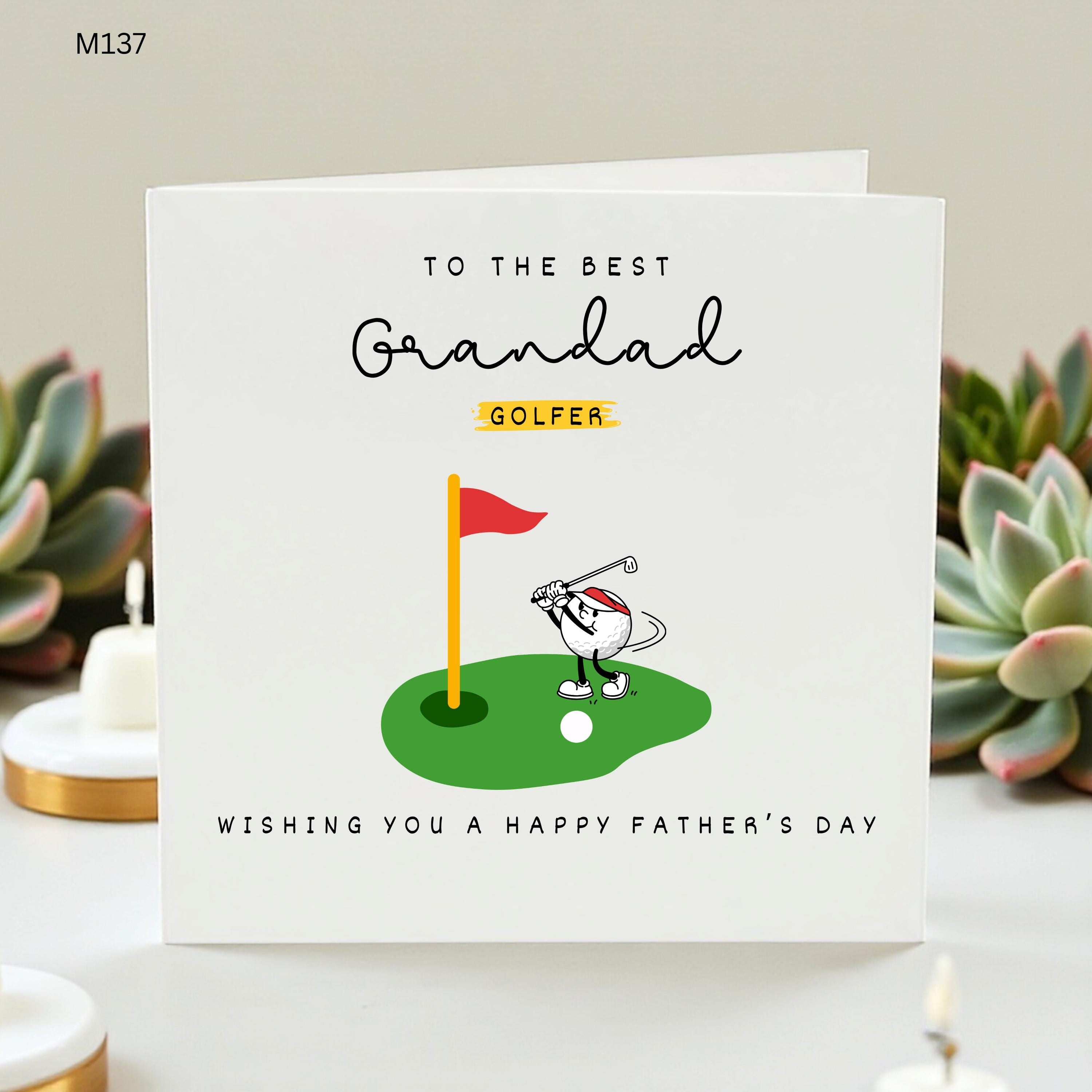 Golfing Grandad Father’s Day Card, Best Golfer Grandad Gift, Funny Golf Card, Grandfather Birthday, Golf Lover , Father’s Day from Grandkids