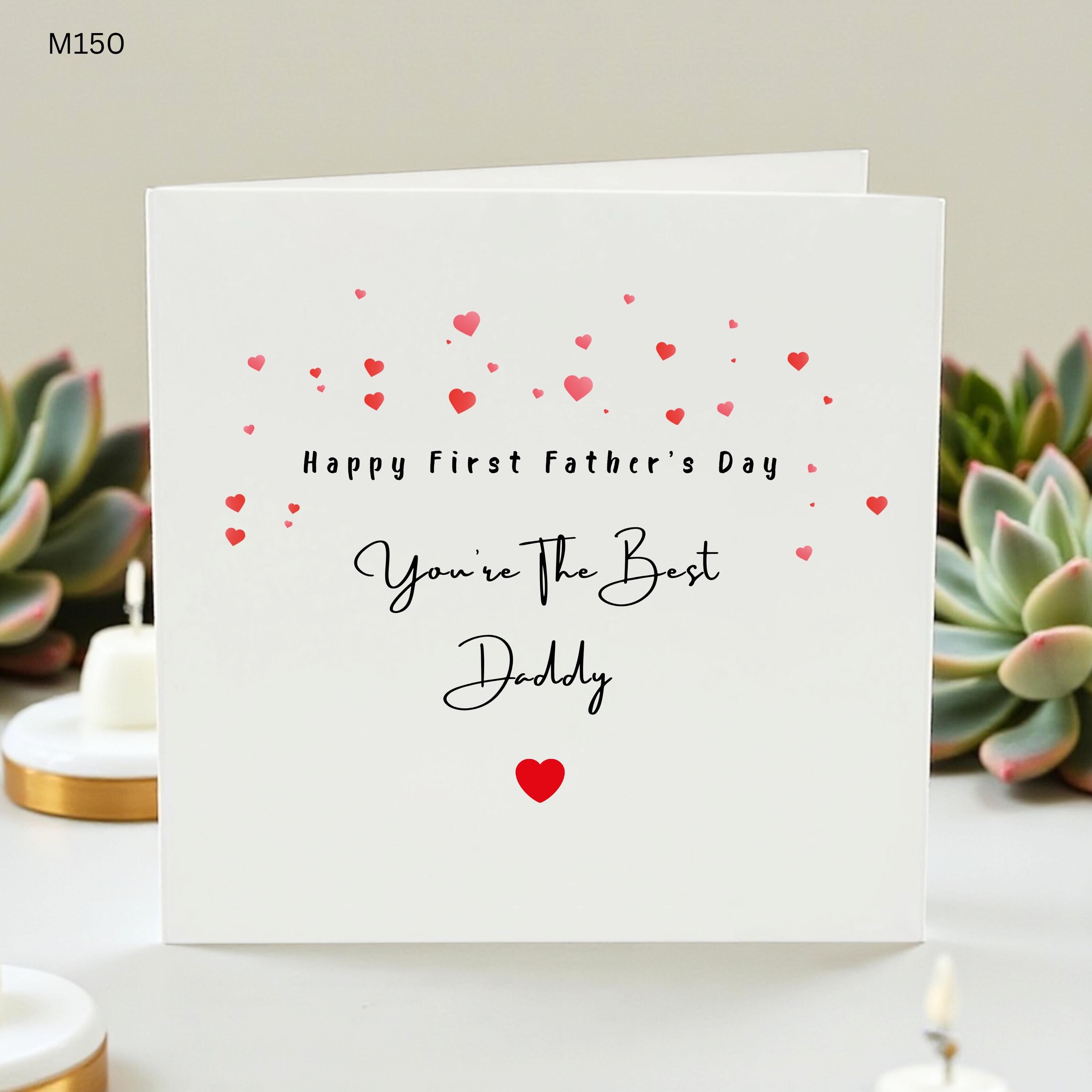 First Fathers Day Card, Best Daddy Card,New Dad Gift from Baby, 1st Fathers Day Gift for Husband, Cute Heart Card for New Dad,First Time Dad