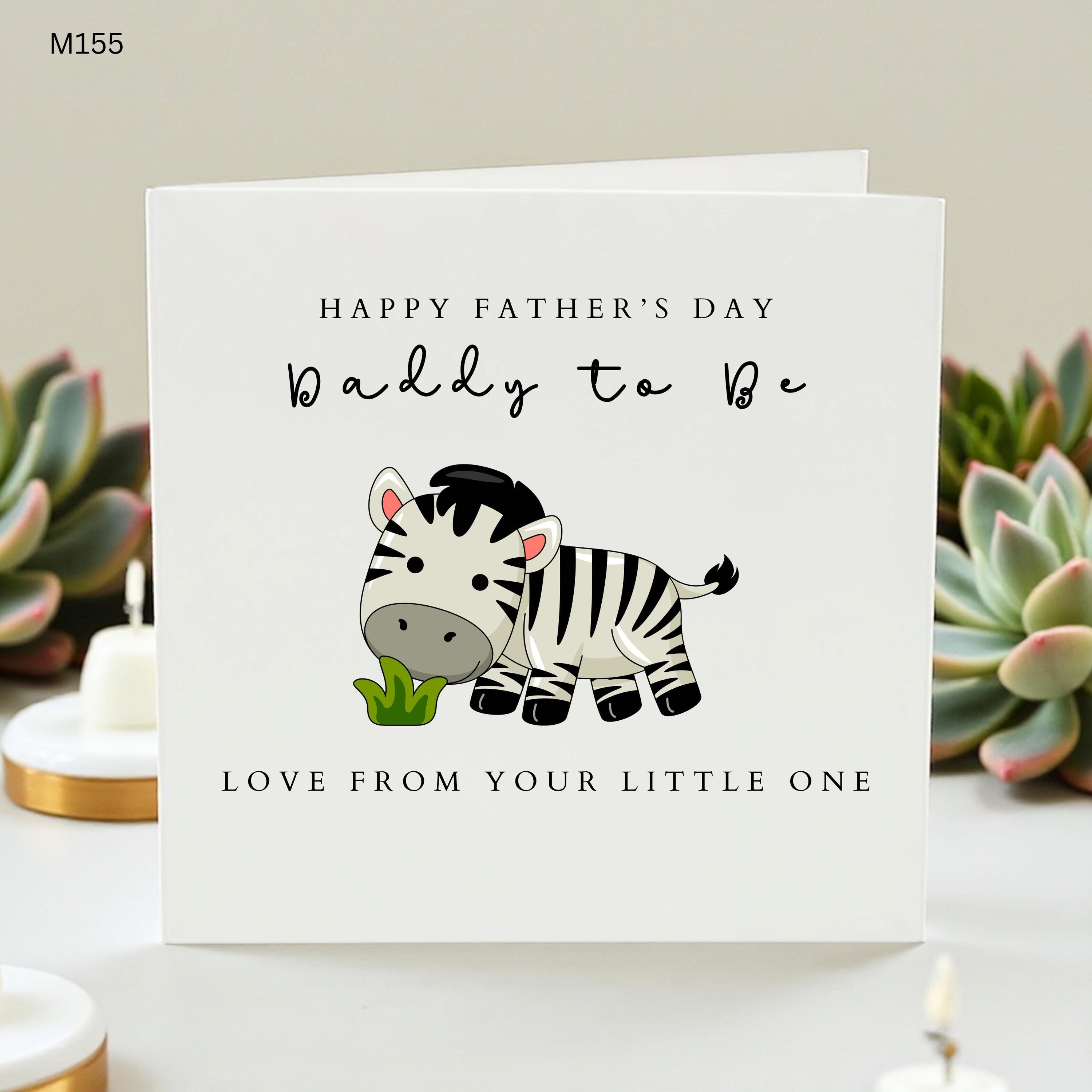 Father's Day Card, Daddy to Be Gift, Zebra Card for Expectant Dad, Pregnancy Announcement , First Father's Day from Bump, New Dad Greeting