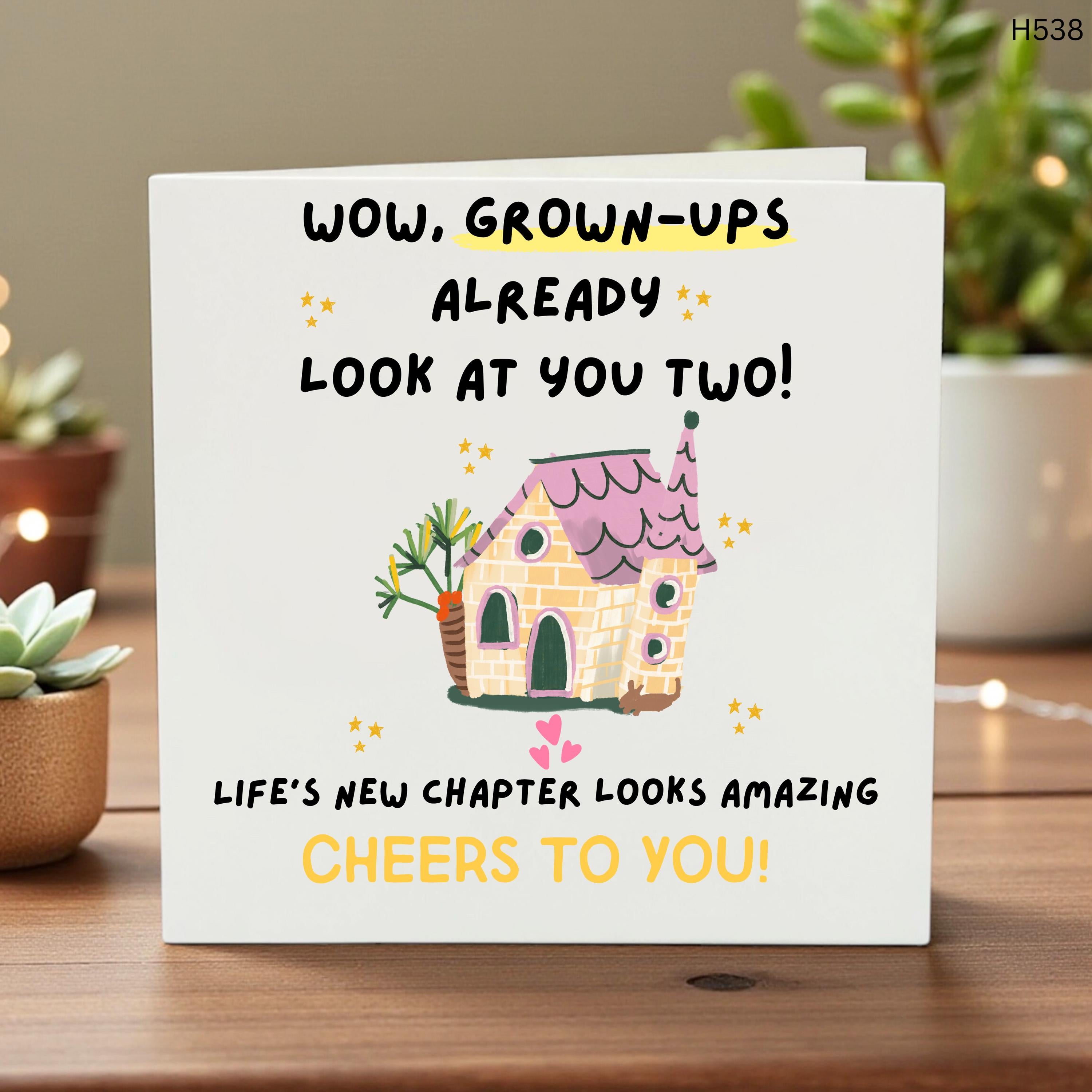 Funny New Home Card – Housewarming Card with Love and Happiness Message – Thoughtful Moving Greeting Card – New Homeowner Gift Card