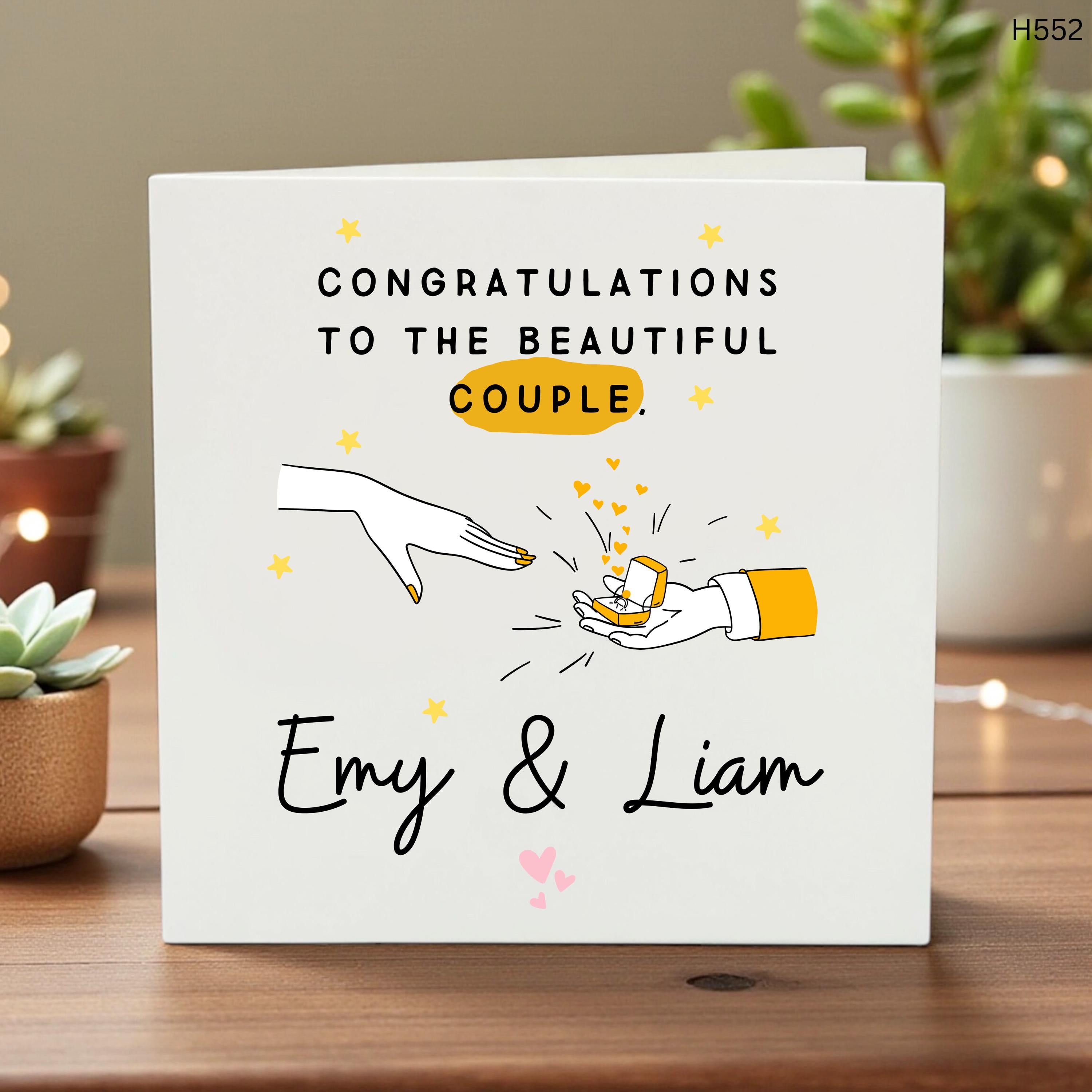 Personalised Congratulations On Your Wedding Day Card | Engagement card, Wedding card, Congratulations happy couple card, Wedding date 6x6
