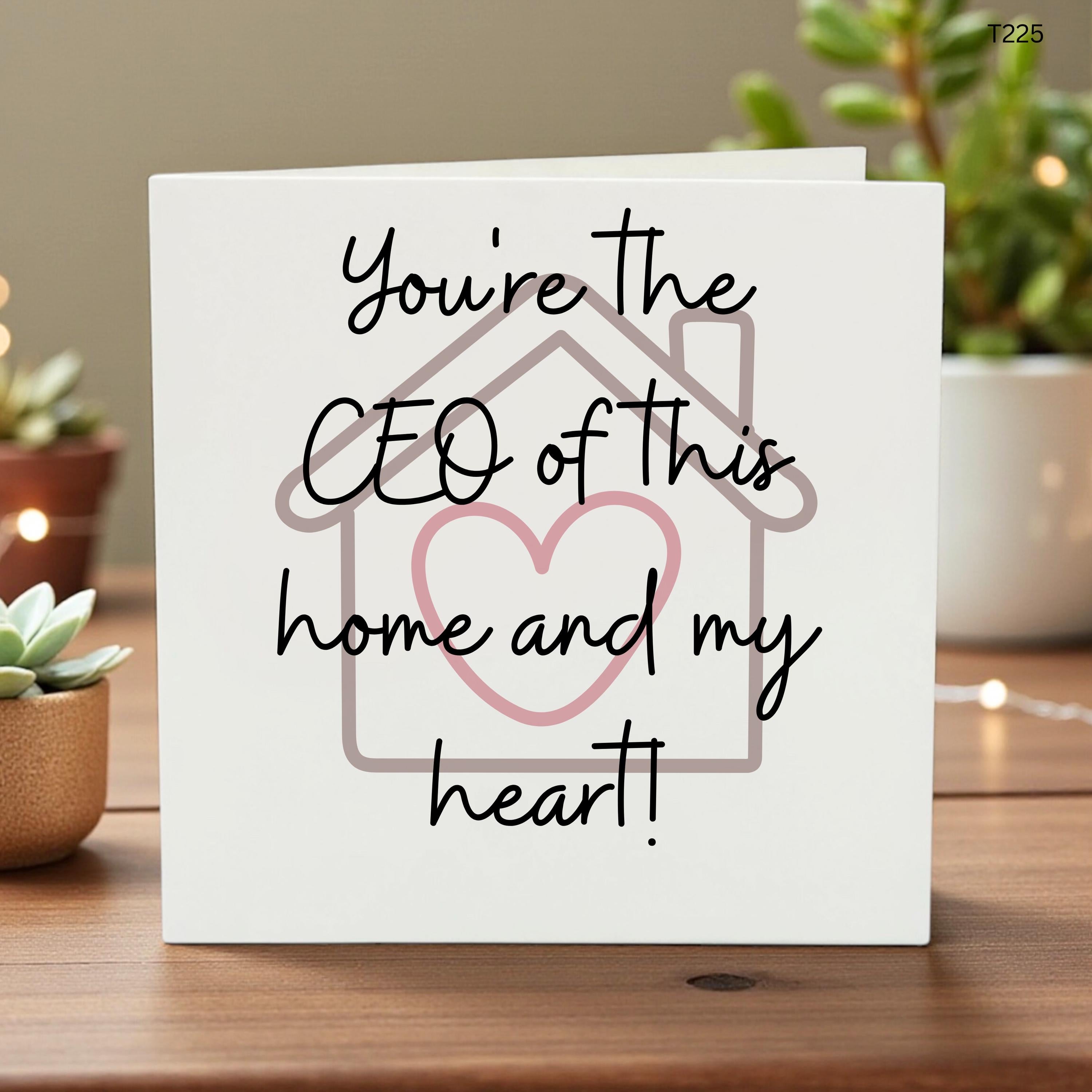 CEO Of This Home Greeting Card, Mother's Day Card for Wife, New Home Housewarming Gift, Cute Anniversary Card for Her