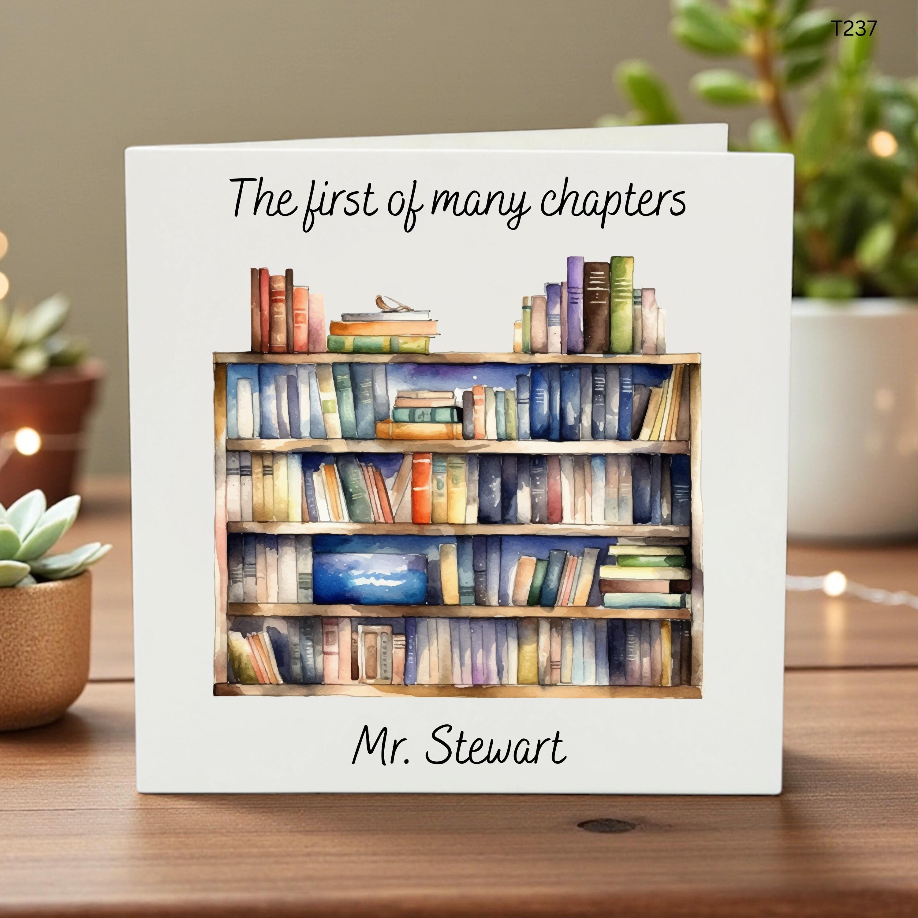 Personalized New Chapter Card, Personalized Teacher Retirement Gift, Custom Librarian Thank You Card,New Job Congratulations Card,Graduation
