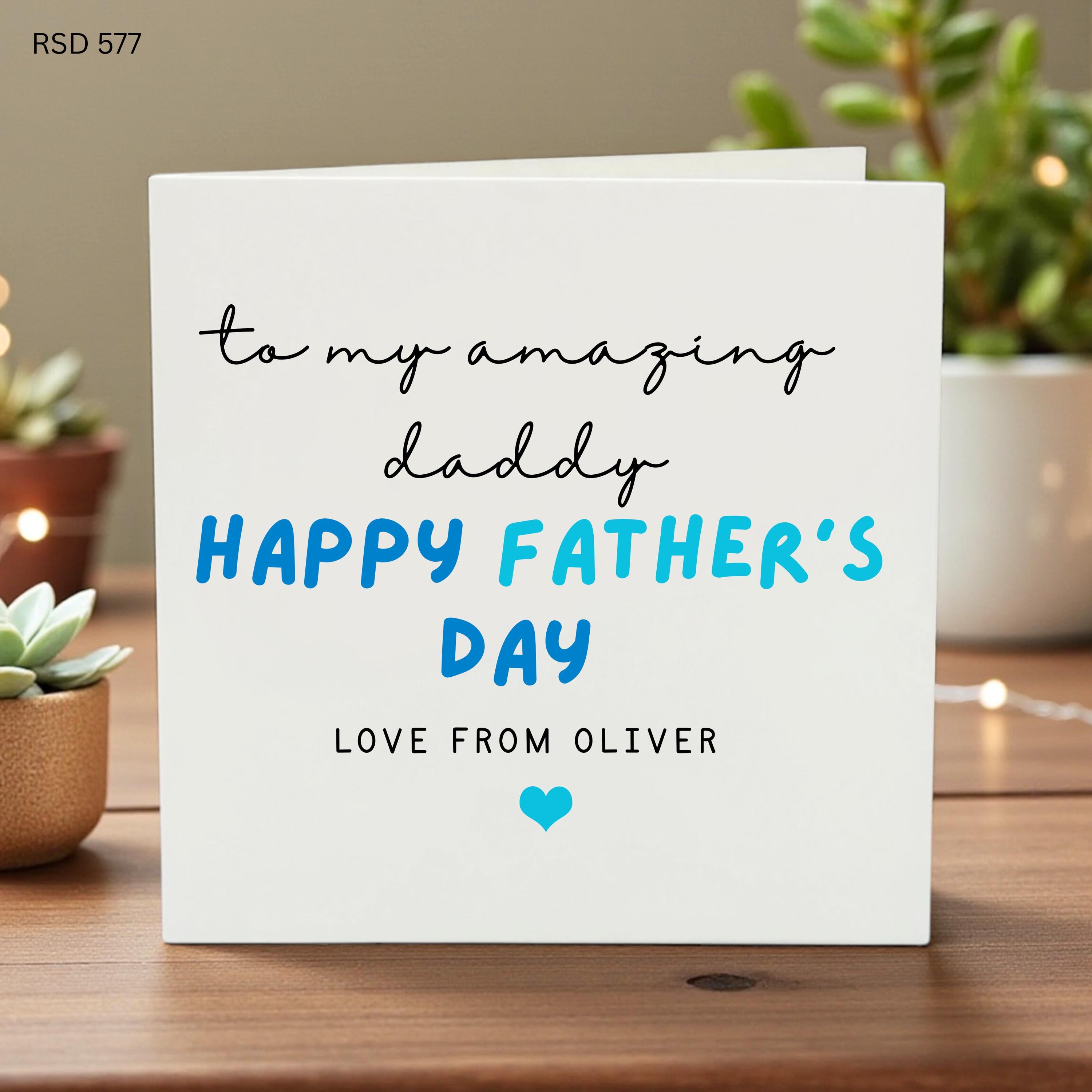 To My Amazing Daddy Happy Father’s Day Card, Personalized Dad Gift, Kids Love Card, Heartfelt Father Card, Unique Dad Gift