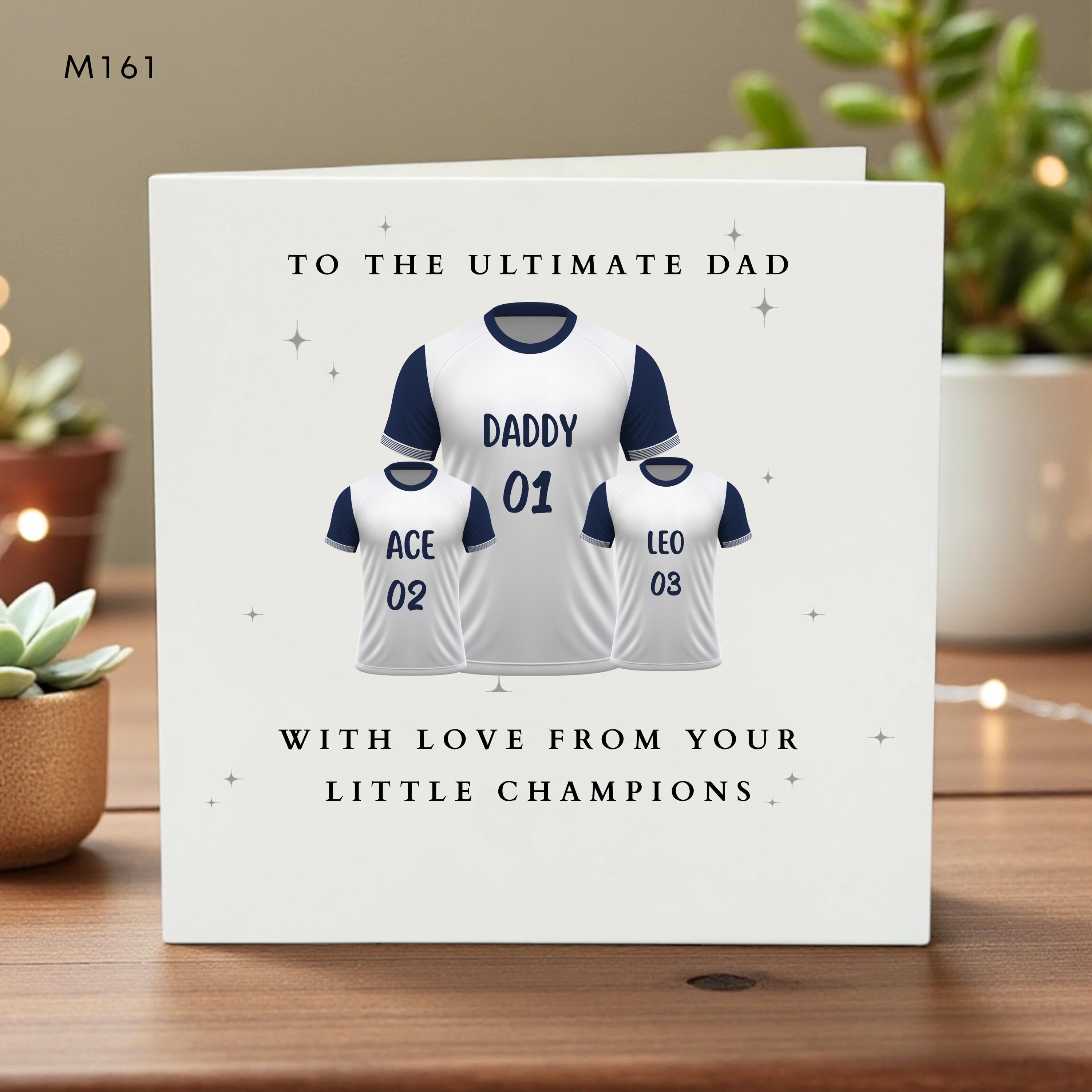 Personalized Father’s Day Card, Custom Sports Jersey Design, To the Ultimate Dad, From Kids, Little Champions Theme