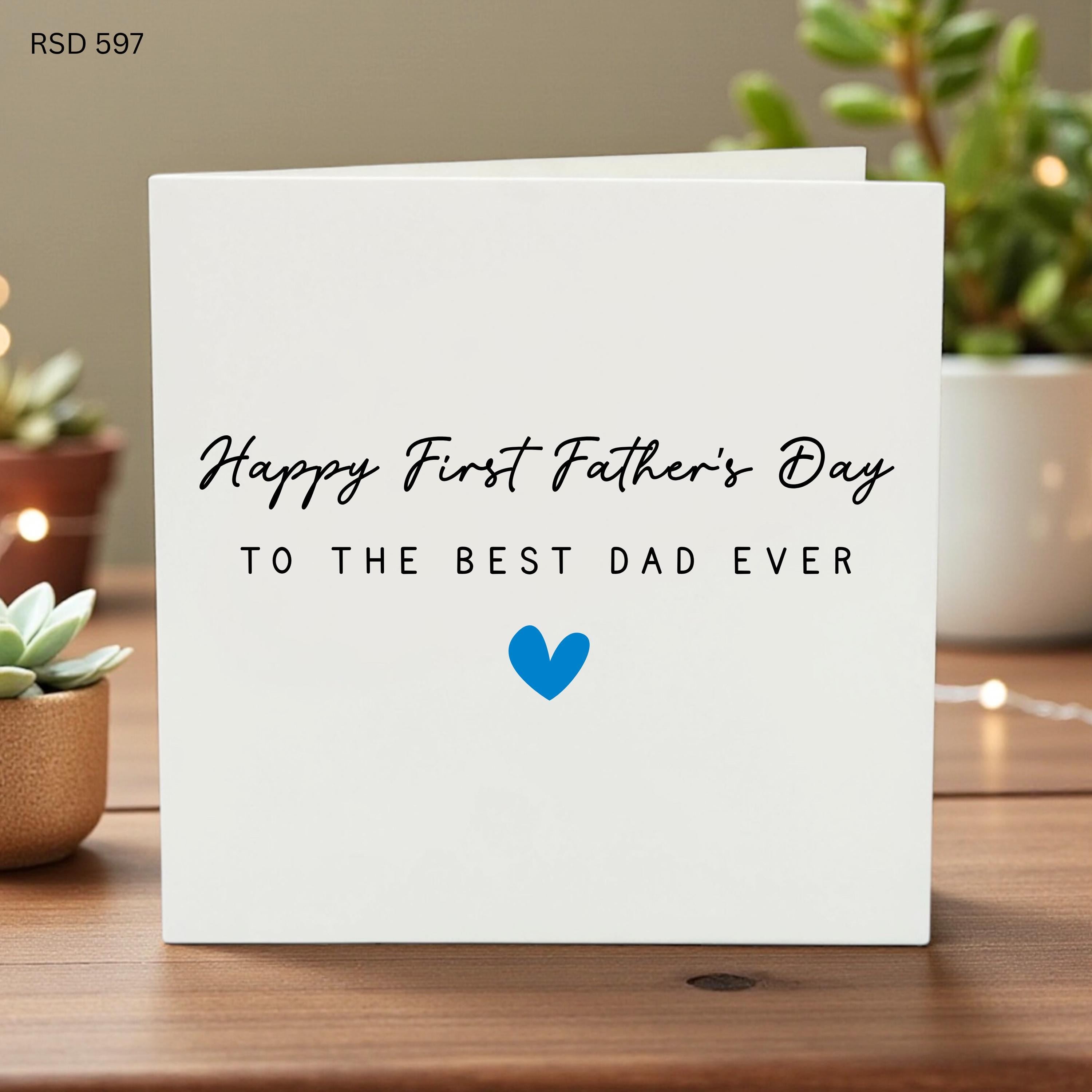 First Father’s Day Card, To The Best Dad Ever, Cute Heart Greeting from Baby, New Dad Gift, Fun Colorful Typography Design