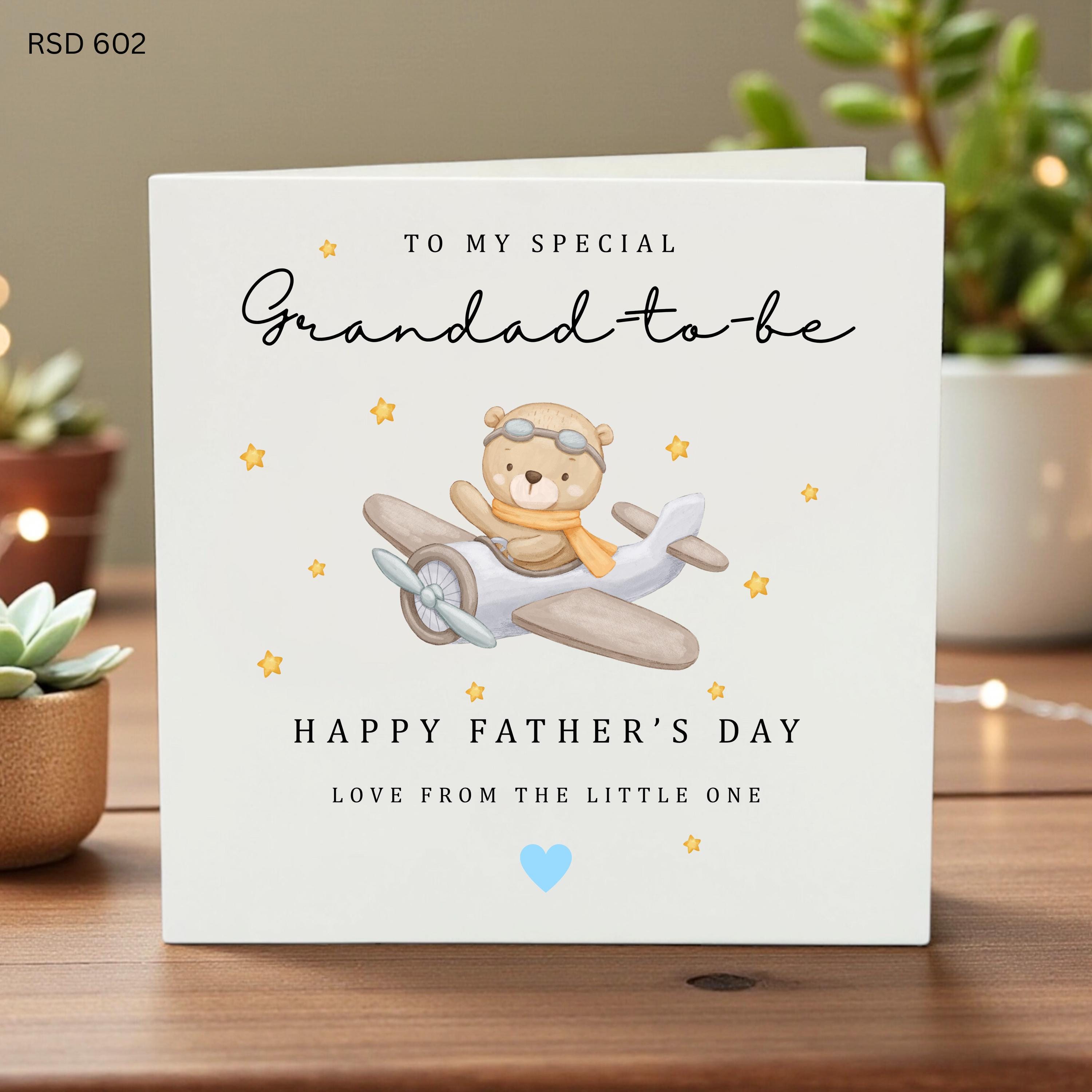 Grandad to Be Card, Happy Father’s Day, New Grandfather Gift, Pregnancy Announcement Card, Cute Bear Design, Personalized Love