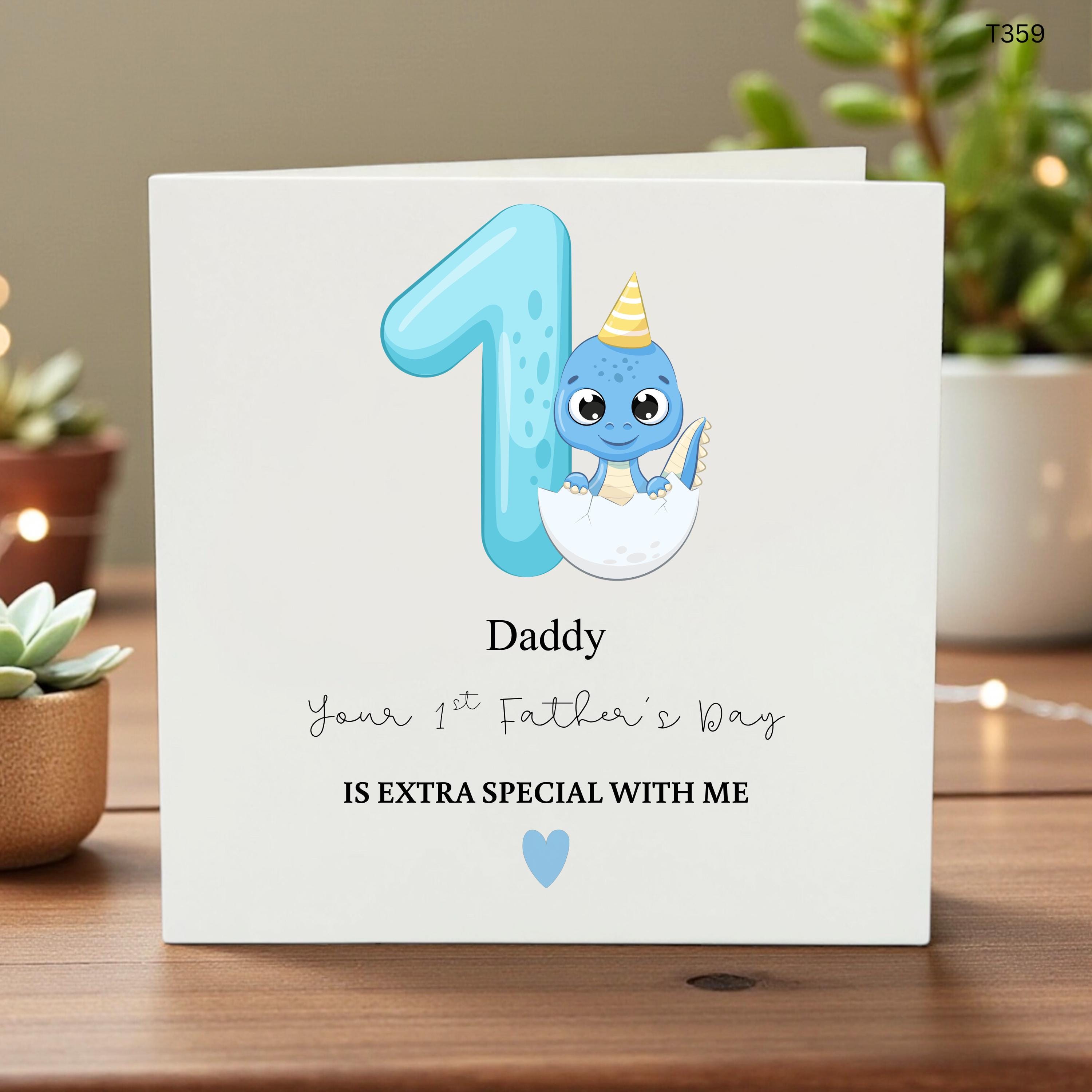 First Father’s Day Card, Baby’s 1st Father’s Day, Daddy Greeting Card, Personalized New Dad Gift, Cute Baby Celebration Card