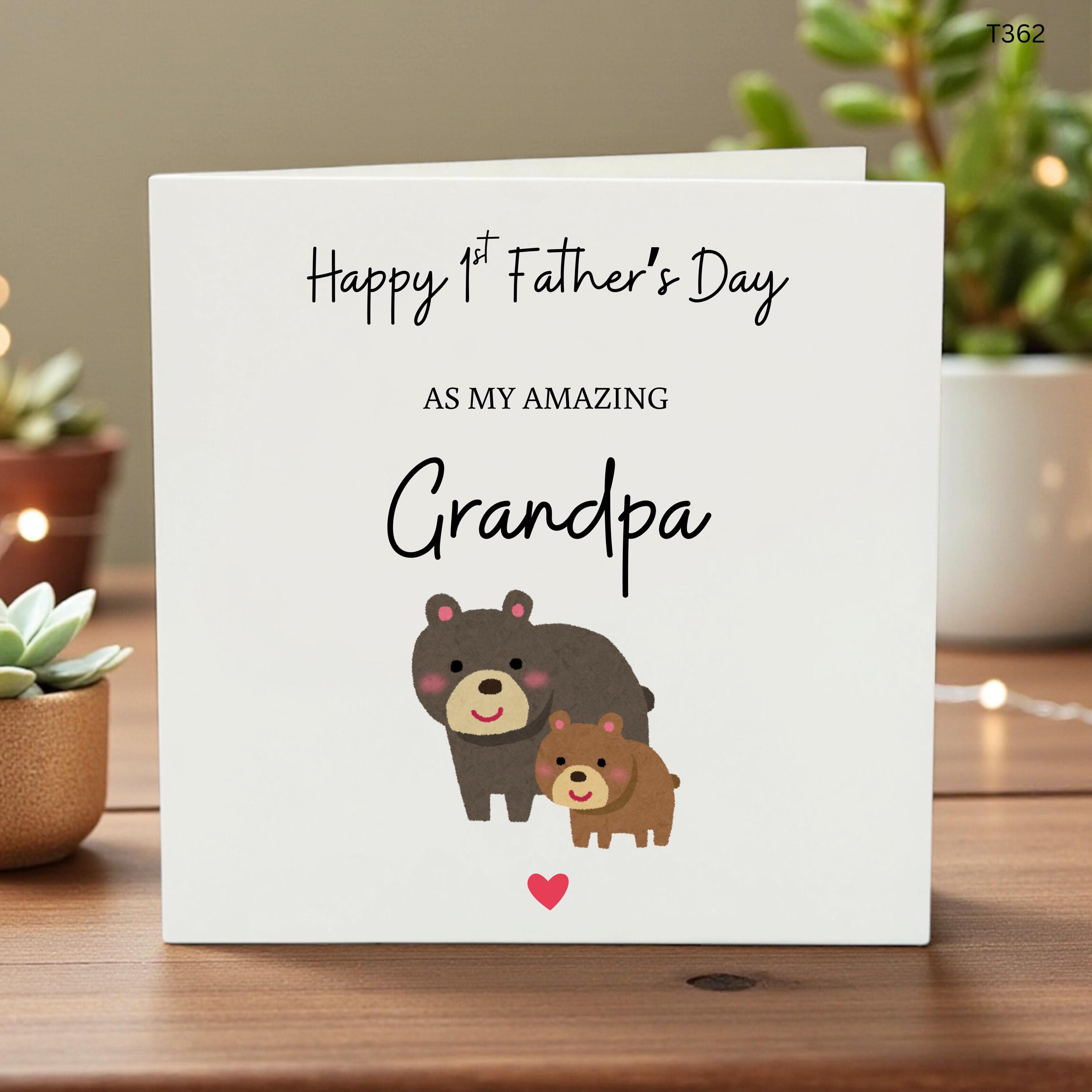 Happy 1st Father’s Day Grandpa Card, New Grandpa Gift, Baby Announcement Card, Expecting Grandparent, Heartfelt Grandpa Greeting
