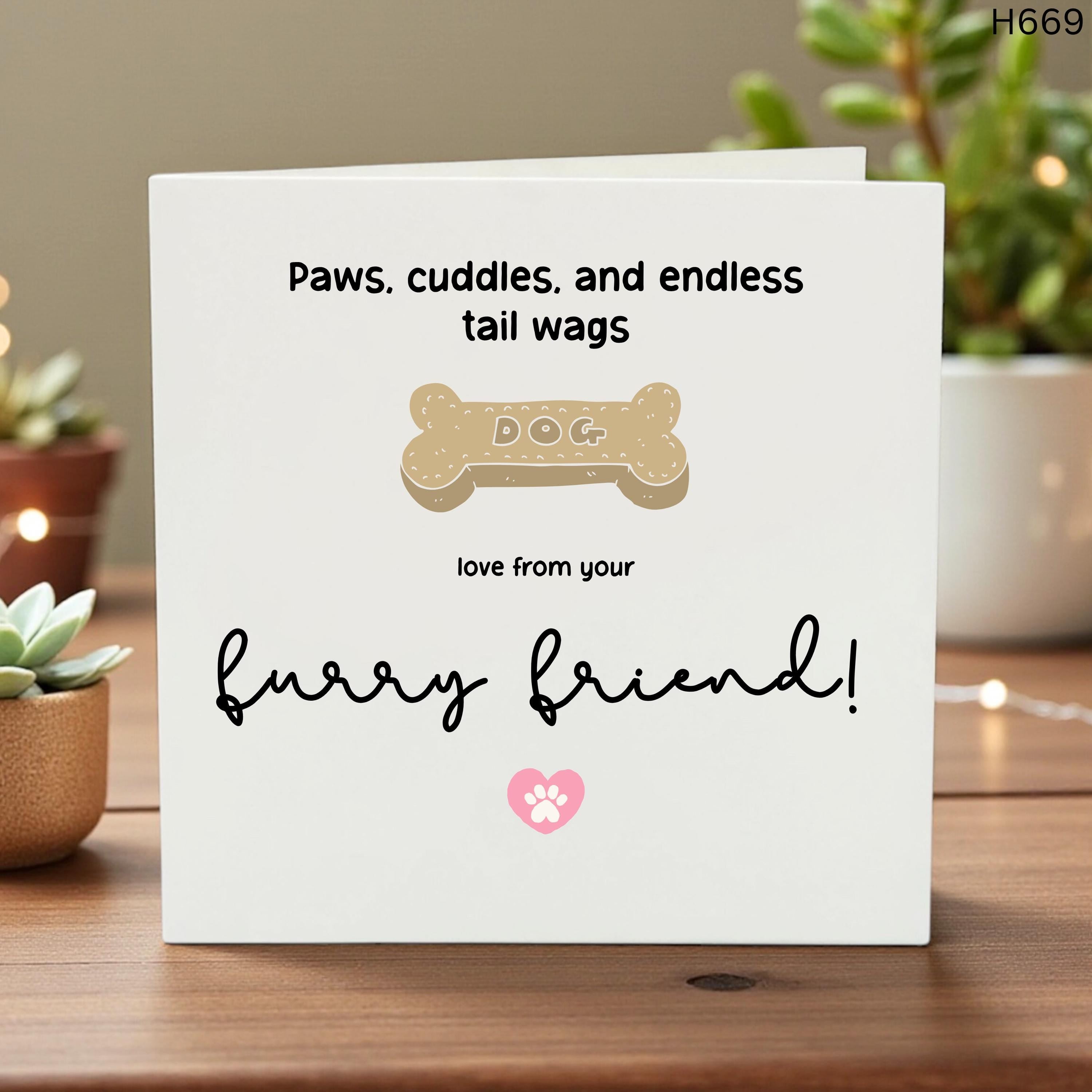 Funny Dog Card, Love From Your Furry Friend, Dog Lover Birthday Card, Pet Sympathy Card, Cute Dog Greeting Card, Gift for Dog Owner, Dog