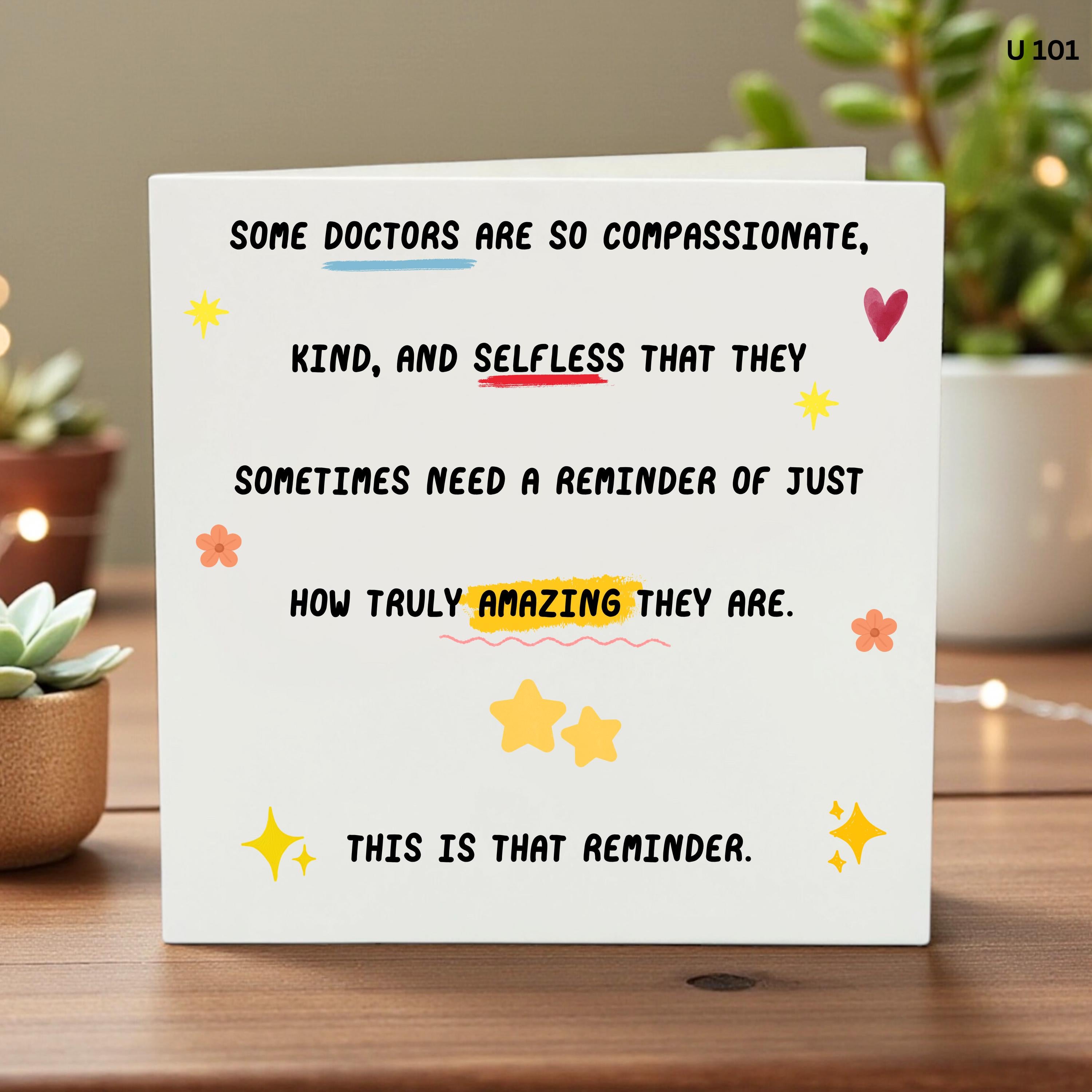 Doctor Appreciation Card, Thank You Doctor Gift, Medical Student Gift, Doctor Gift Idea, Thoughtful Card for Doctor, Hospital Staff Gift