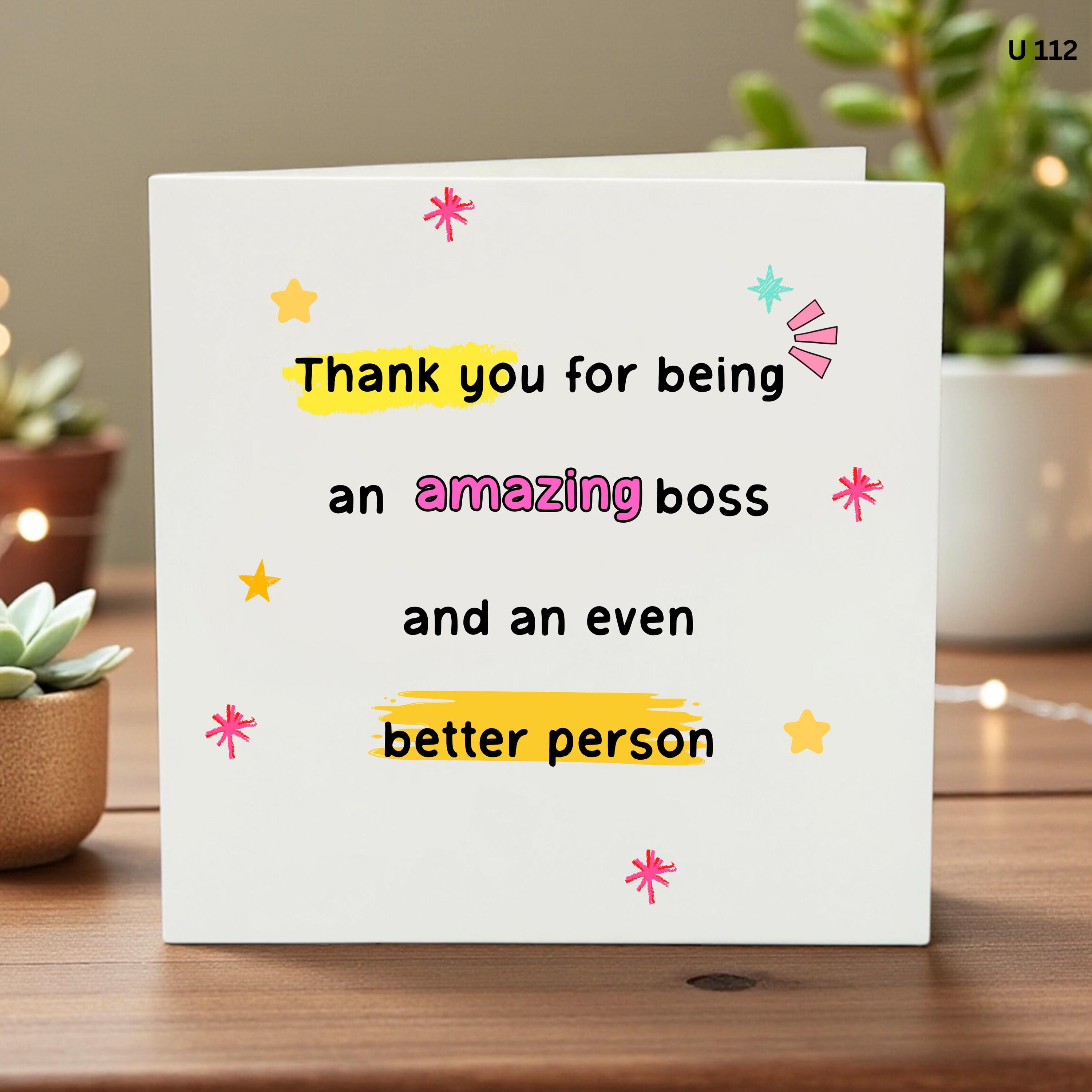 Amazing Boss Card, Appreciation Gift for Boss, Thank You Boss, Boss Birthday, Best Boss Ever, Work Thank You,Professional Gift, Manager Gift