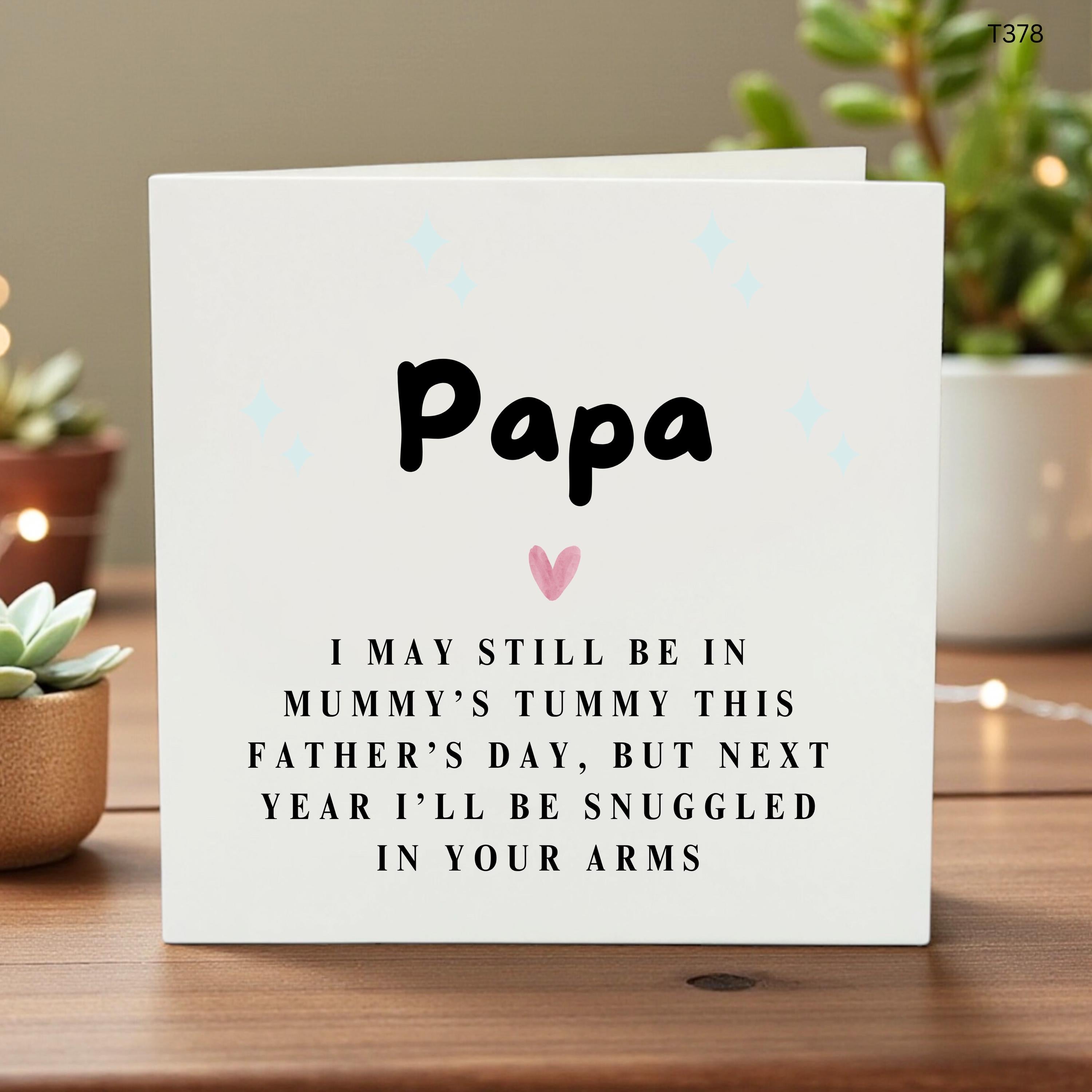 Personalized Father’s Day Card for Papa, Cute Pregnancy Card, Baby’s First Father’s Day Keepsake, Heartfelt Dad Gift