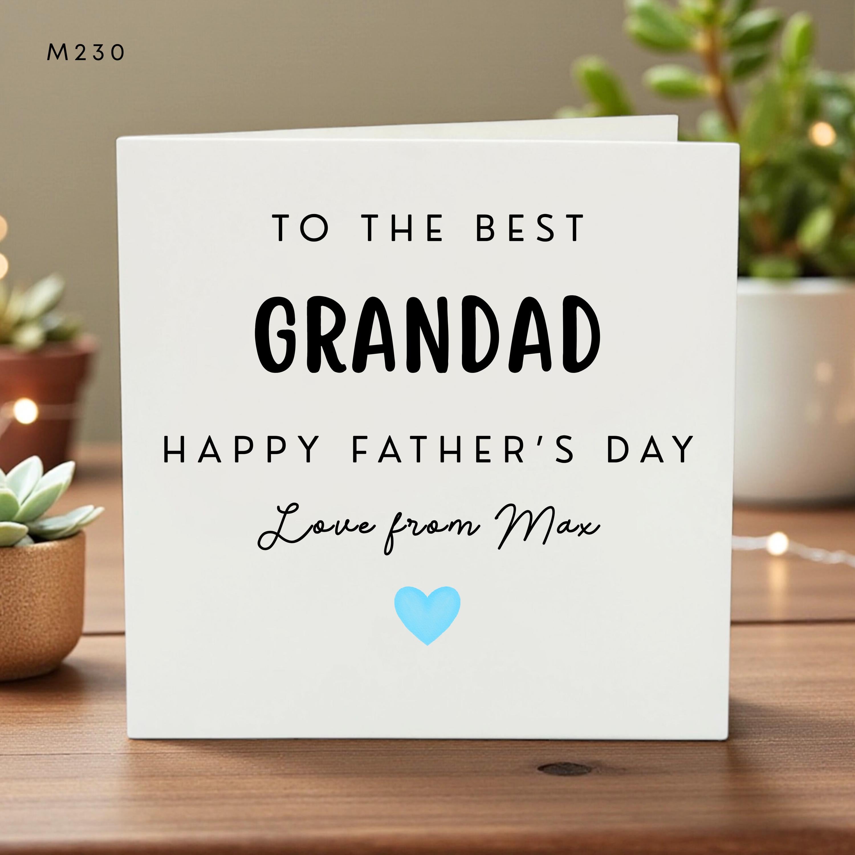 Personalized Father’s Day Card for Grandad, Custom Name Card, Love from Grandchild, Unique Birthday & Special Occasion Gift
