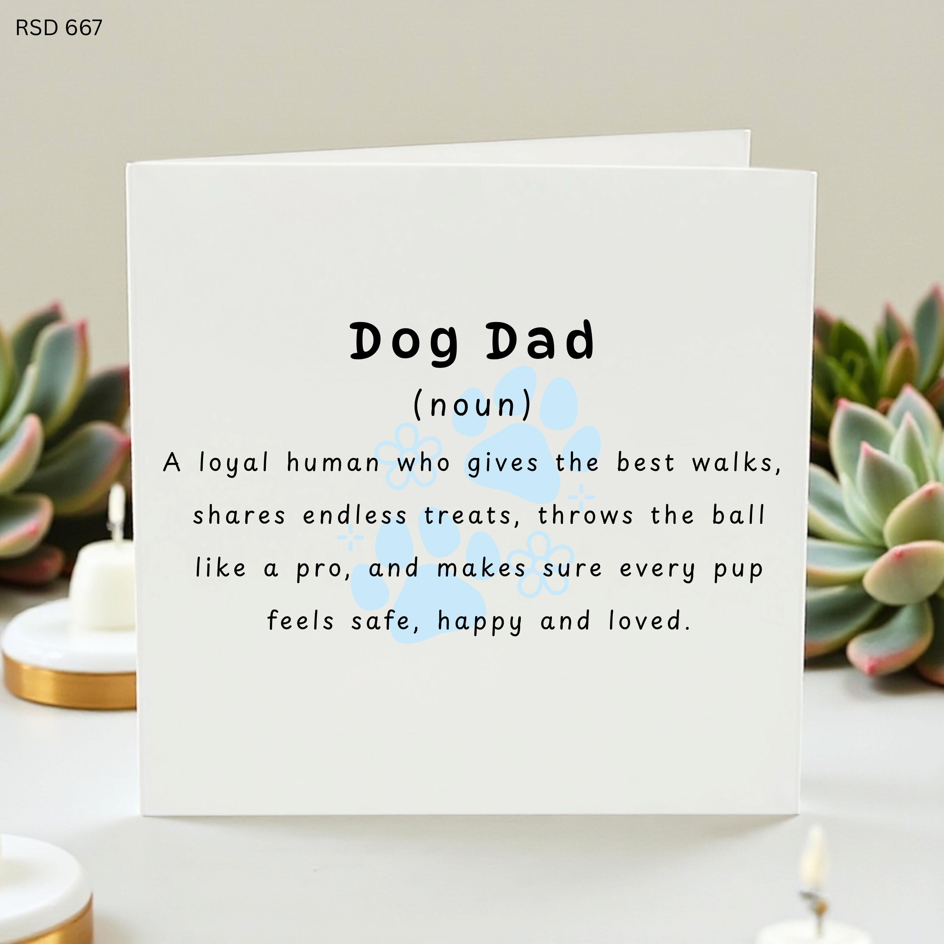 Dog Dad Father’s Day Card Personalized Custom Name Dog Lover Card Pet Owner Gift Funny Dad Card Puppy Paw Keepsake Celebration