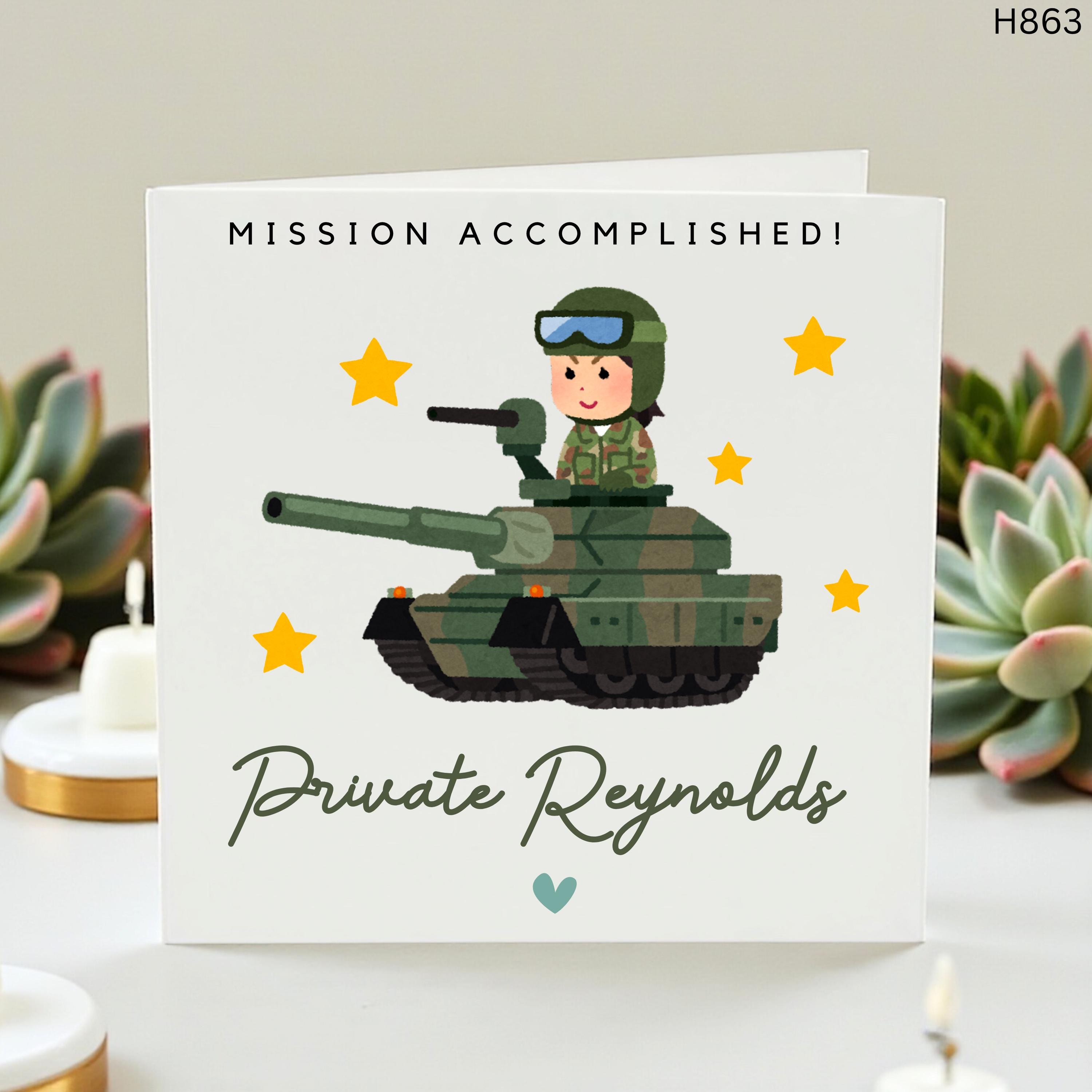 Personalised Graduation Card for Soldier | Military Graduation Congratulations Card | Custom Army Graduate Gift | Proud Service Card