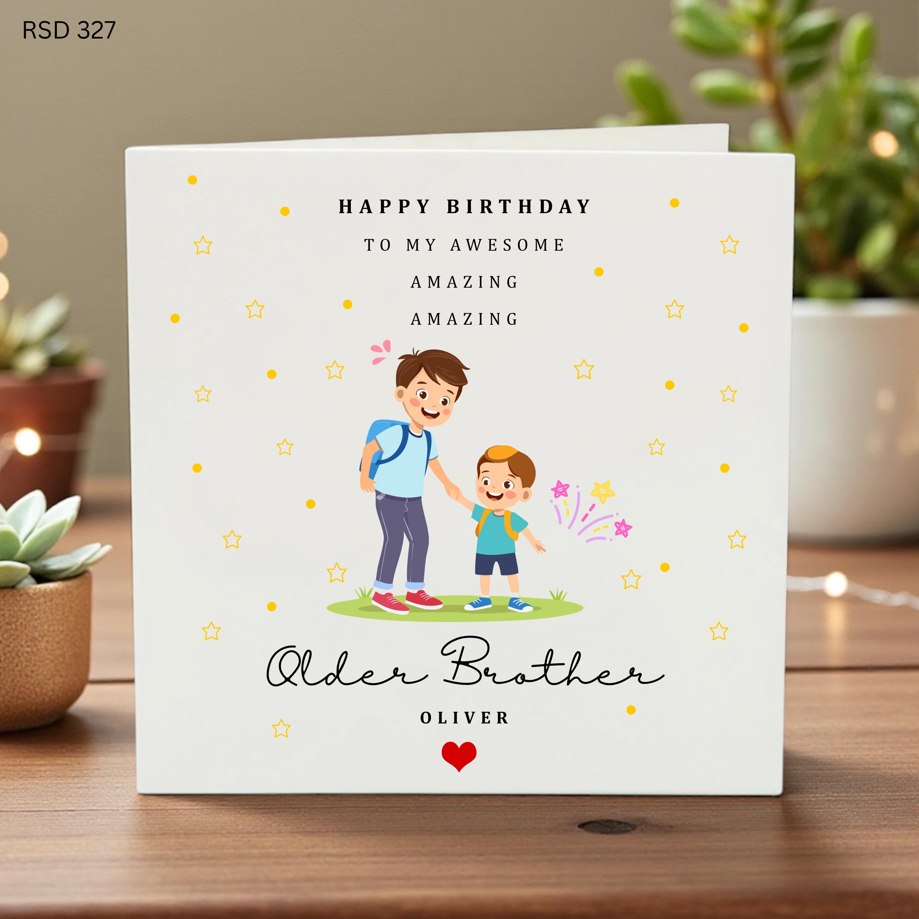 Birthday Card for Older Brother, Personalised Brother Card, Custom Birthday Gift for Brother, Cute Brother Card, From Sibling, Best Bro