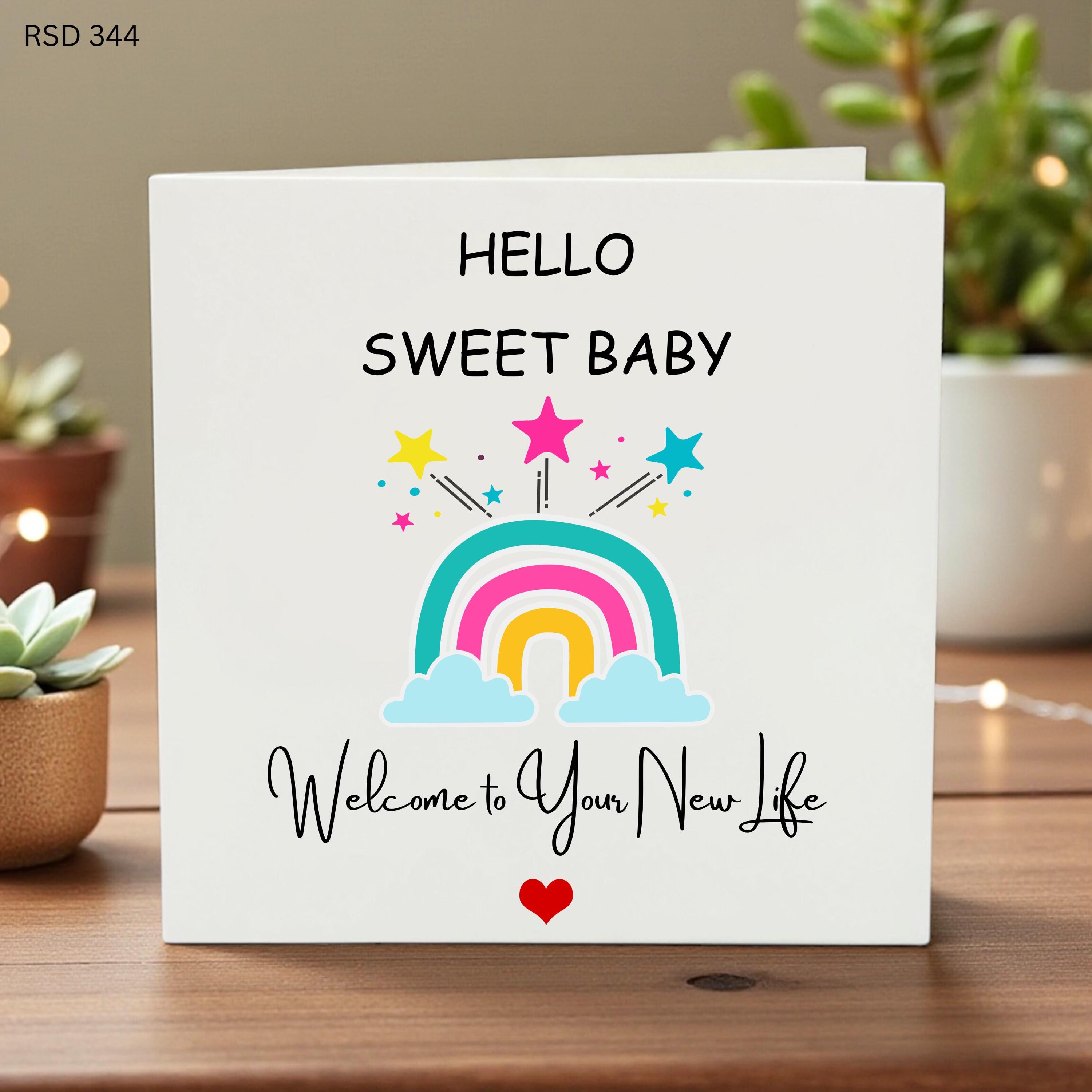 New Baby Card - Welcome to the World - Keepsake - New Born - Personalised Newborn Card - 6x6
