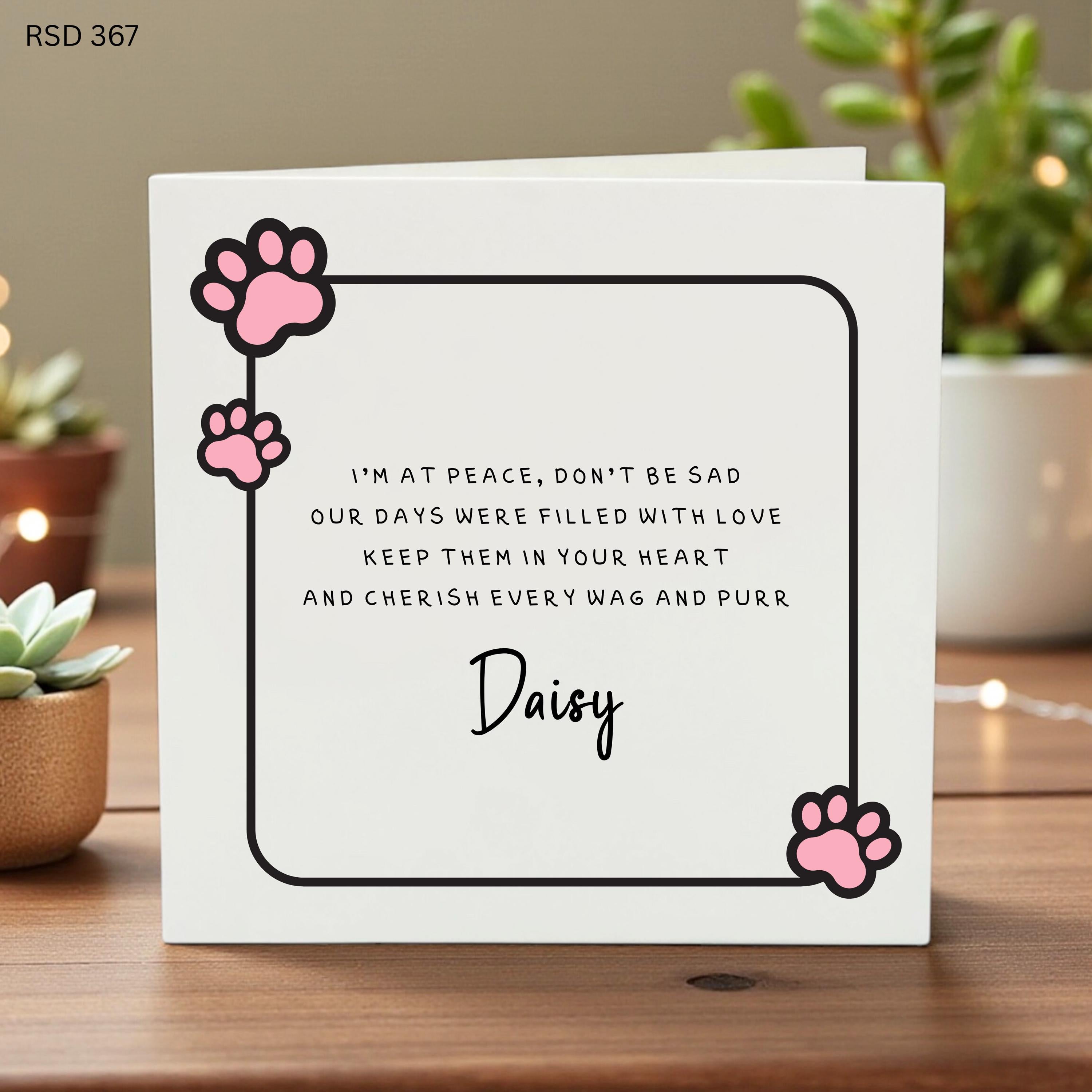 Personalized Pet Memorial Card, Custom Sympathy Card for Loss of Pet, Dog Memorial Card, Loss of Cat Gift, Pet Loss Keepsake,Pet Remembrance