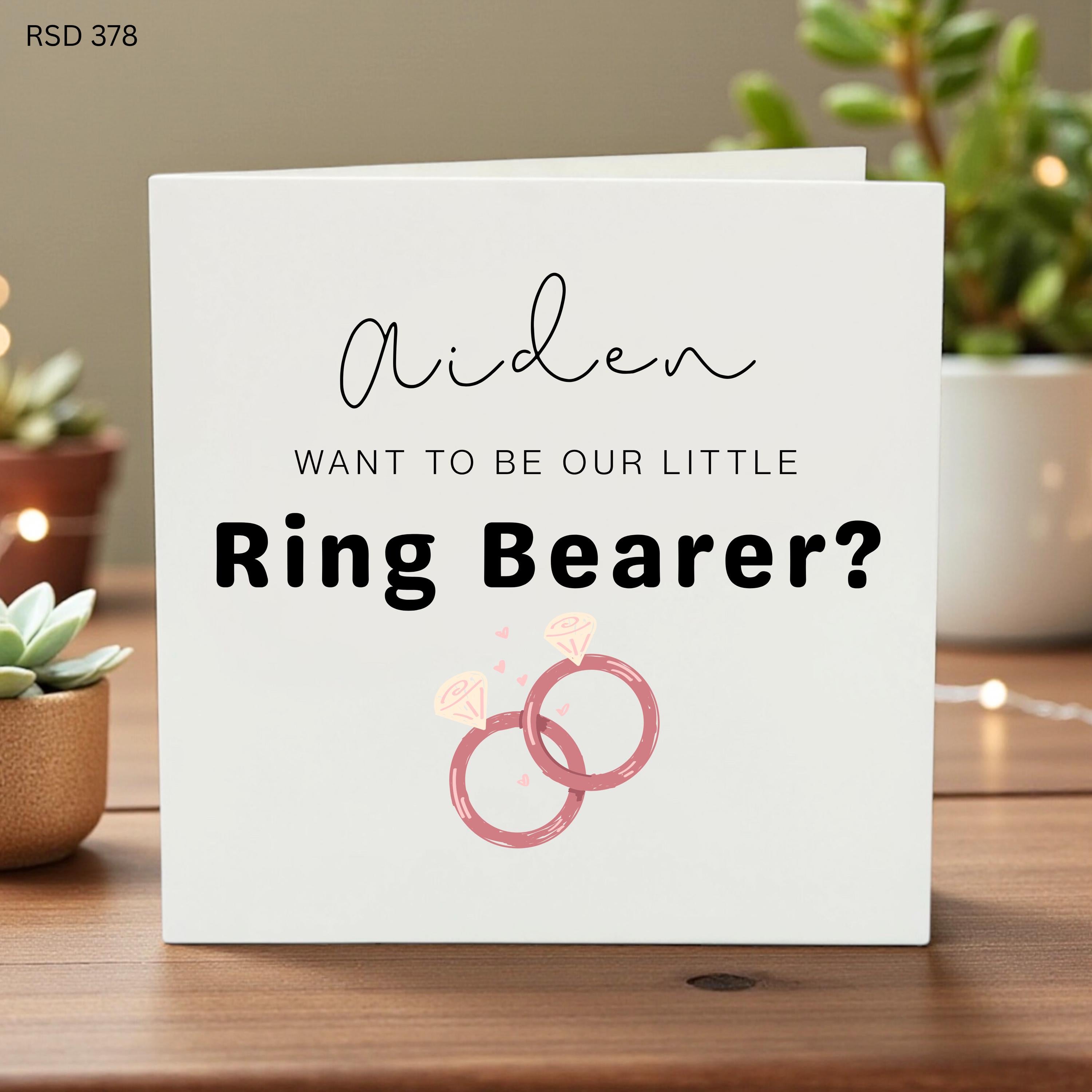 Ring Bearer Proposal Card, Will You Be Our Ring Bearer Card, Personalised Wedding Card, Ring Bearer Card for Boy, Custom Name Card 6x6