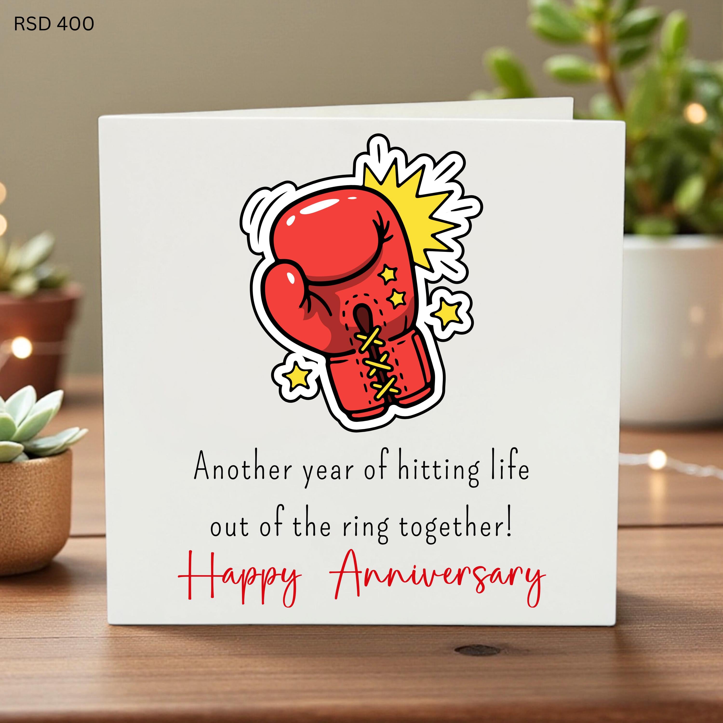 Funny Anniversary Card, Hitting Life Out of The Ring Together, Boxing Themed Anniversary Gift for Couple, Humorous Relationship Milestone