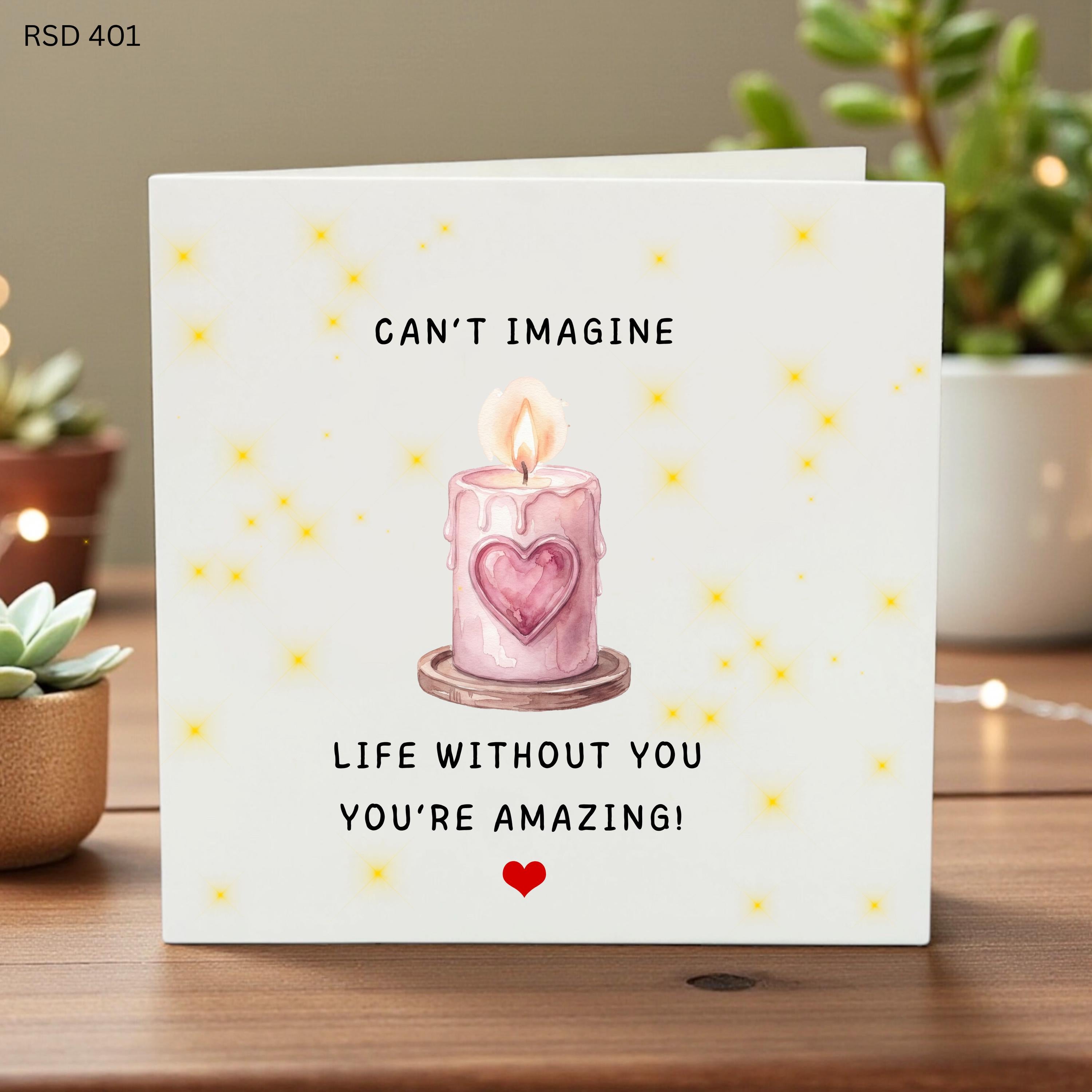 Romantic Anniversary Card, Can't Imagine Life Without You, Thoughtful Greeting Card for Partner, Love Note for Husband Wife,Relationship