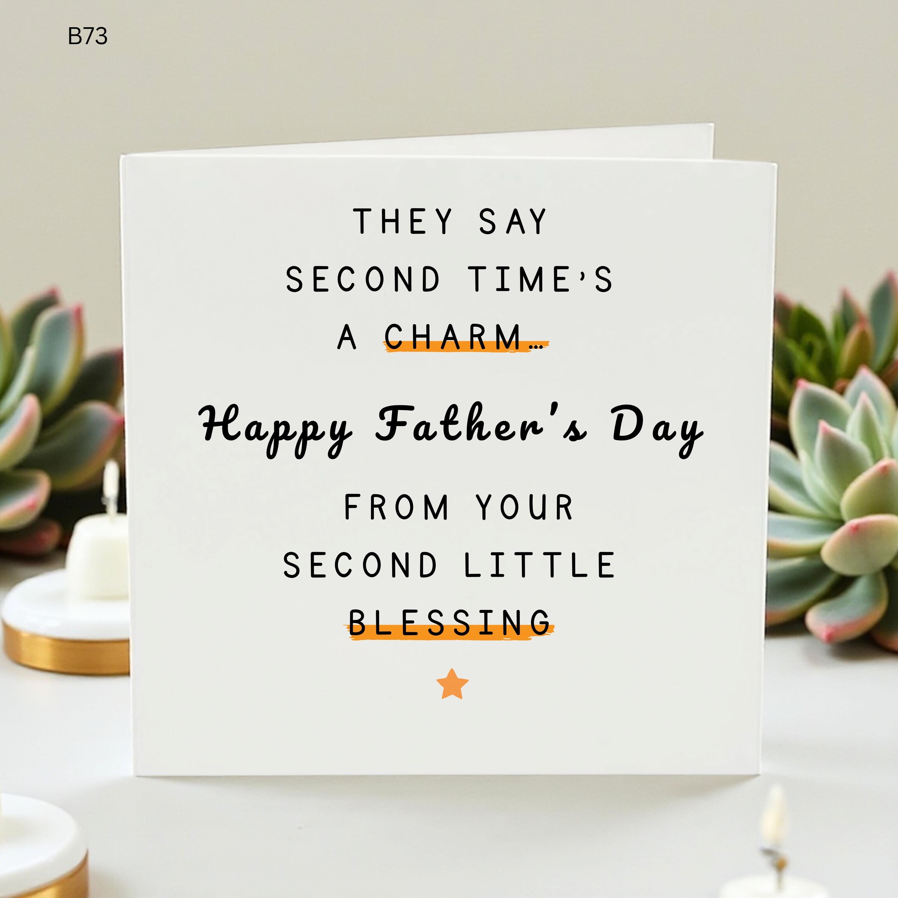 Second Father’s Day Card From Baby, Second Child Daddy Card, New Dad Gift From Bump, Little Blessing Card For Dad