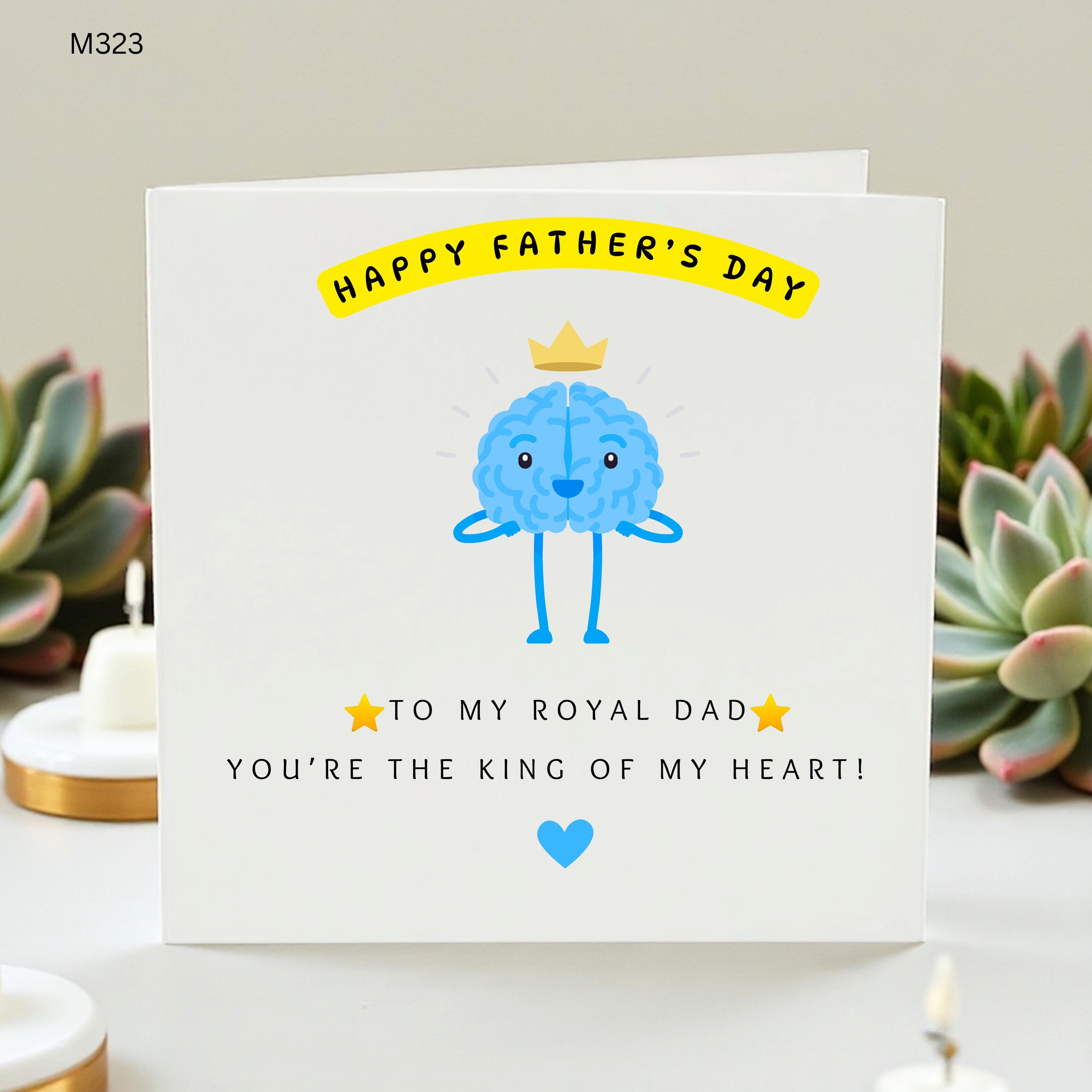 Royal Dad Fathers Day Card, King Of My Heart Card From Son Daughter, Cute Crown Dad Card, Funny Dad Greeting Card Gift